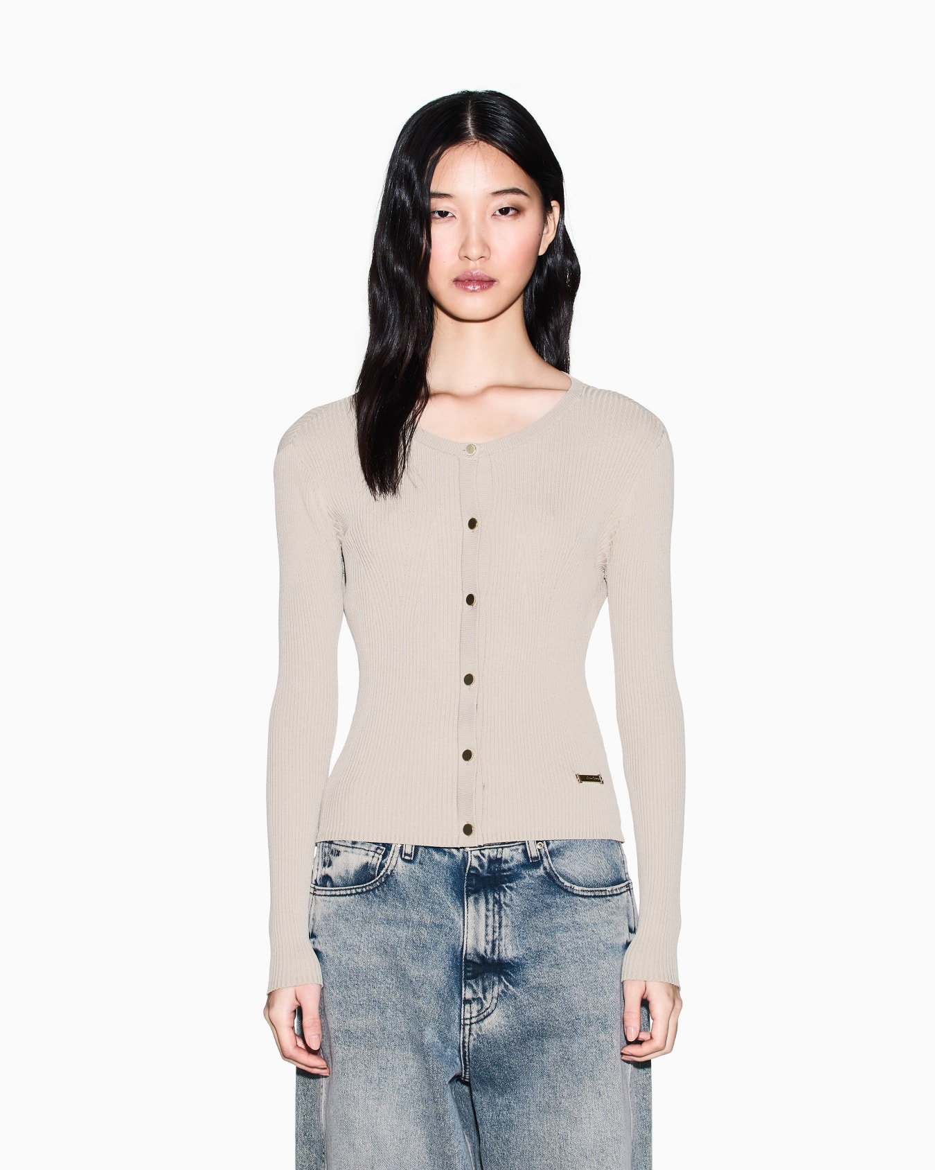 クルーネックニットカーディガン スライドする 3