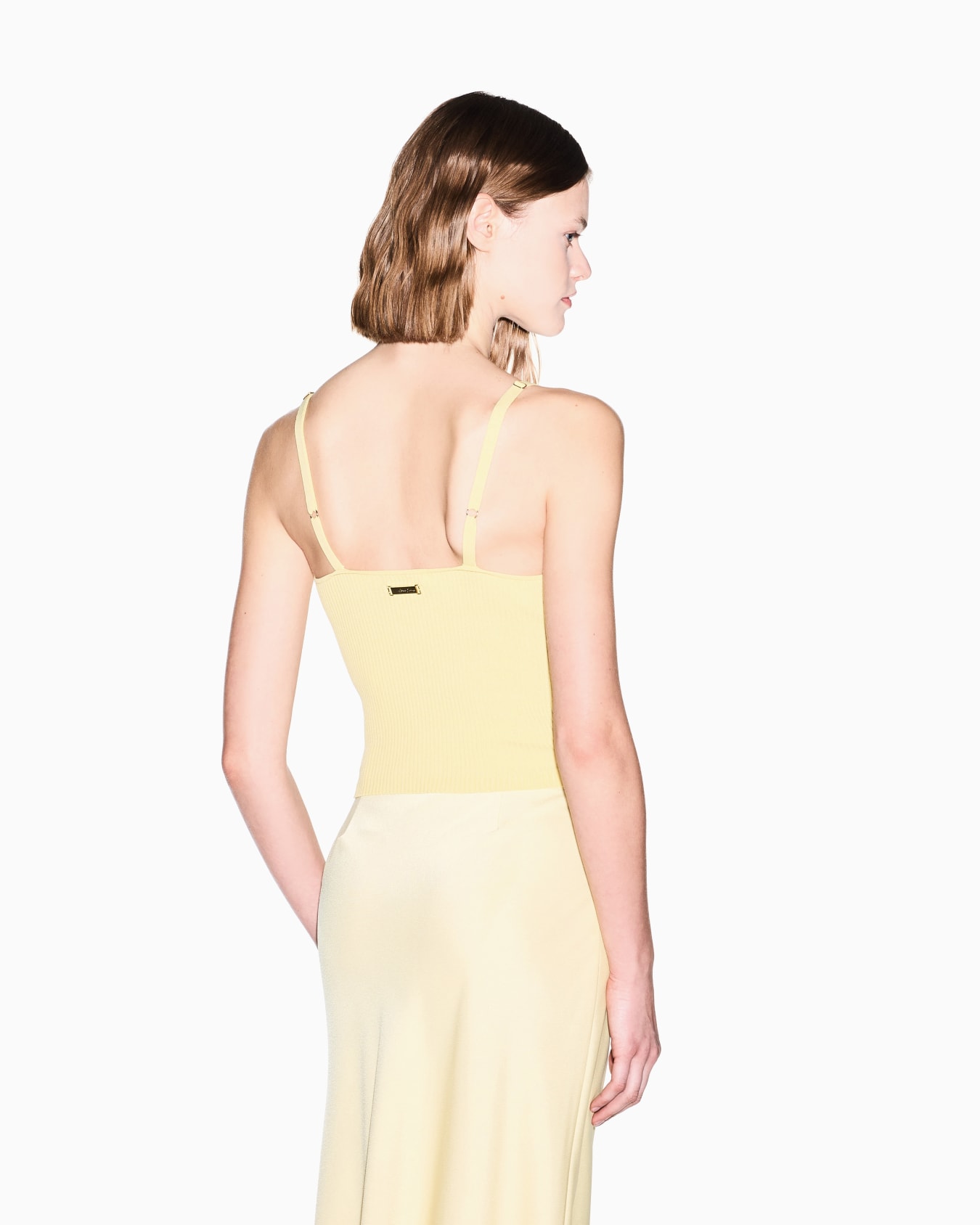 Top a costine con spalline sottili Slide 5