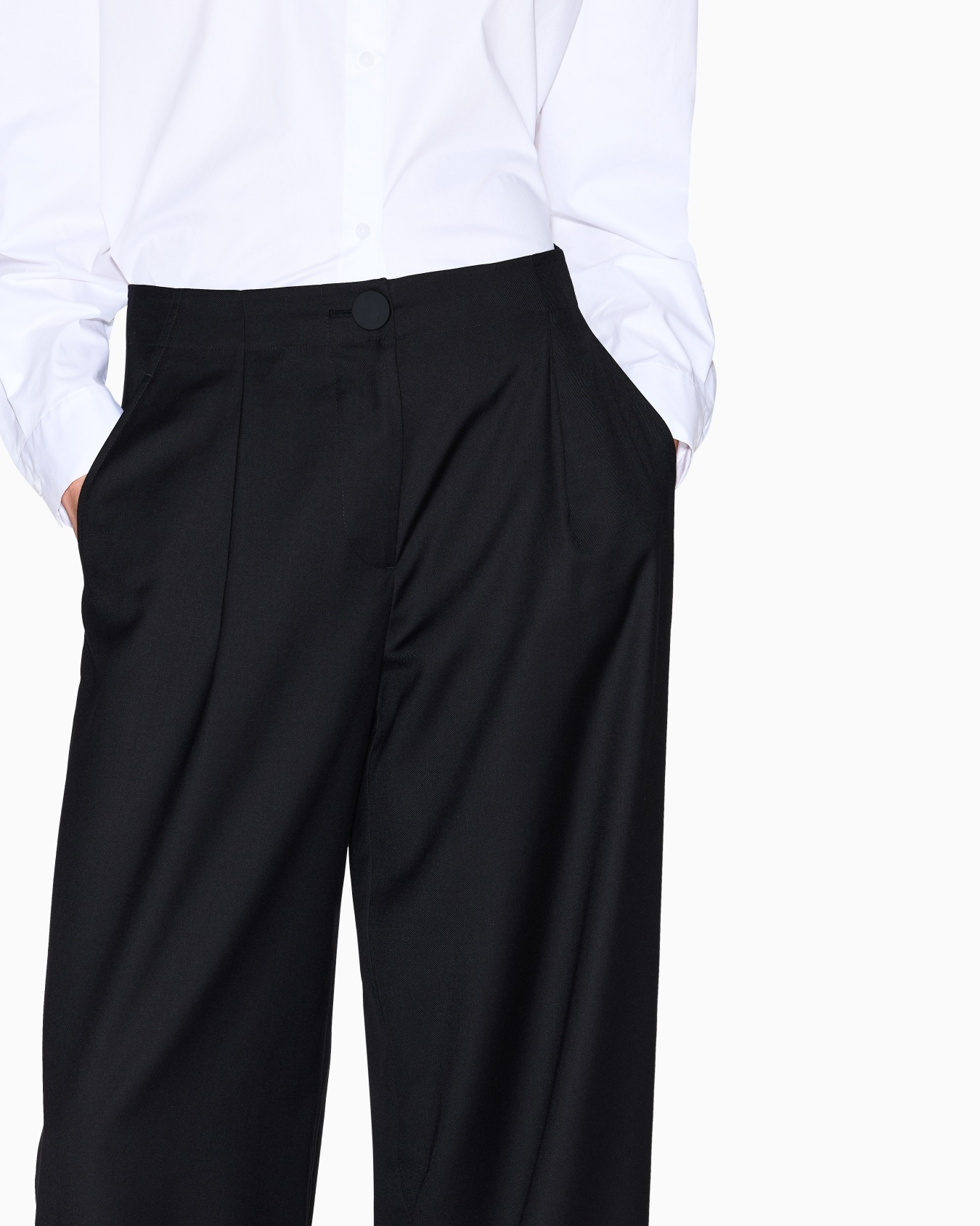 Pantaloni ampi con pinces in tessuto ASV Slide 4