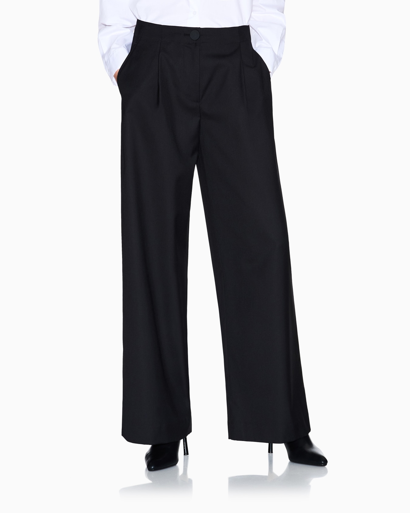 Pantaloni ampi con pinces in tessuto ASV Slide 3