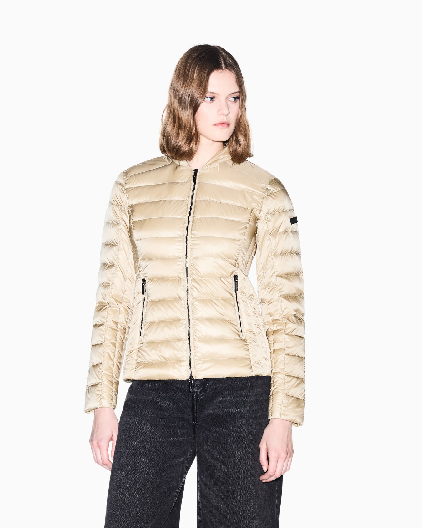 Down jacket slim fit in lightweight nylon Slide 3