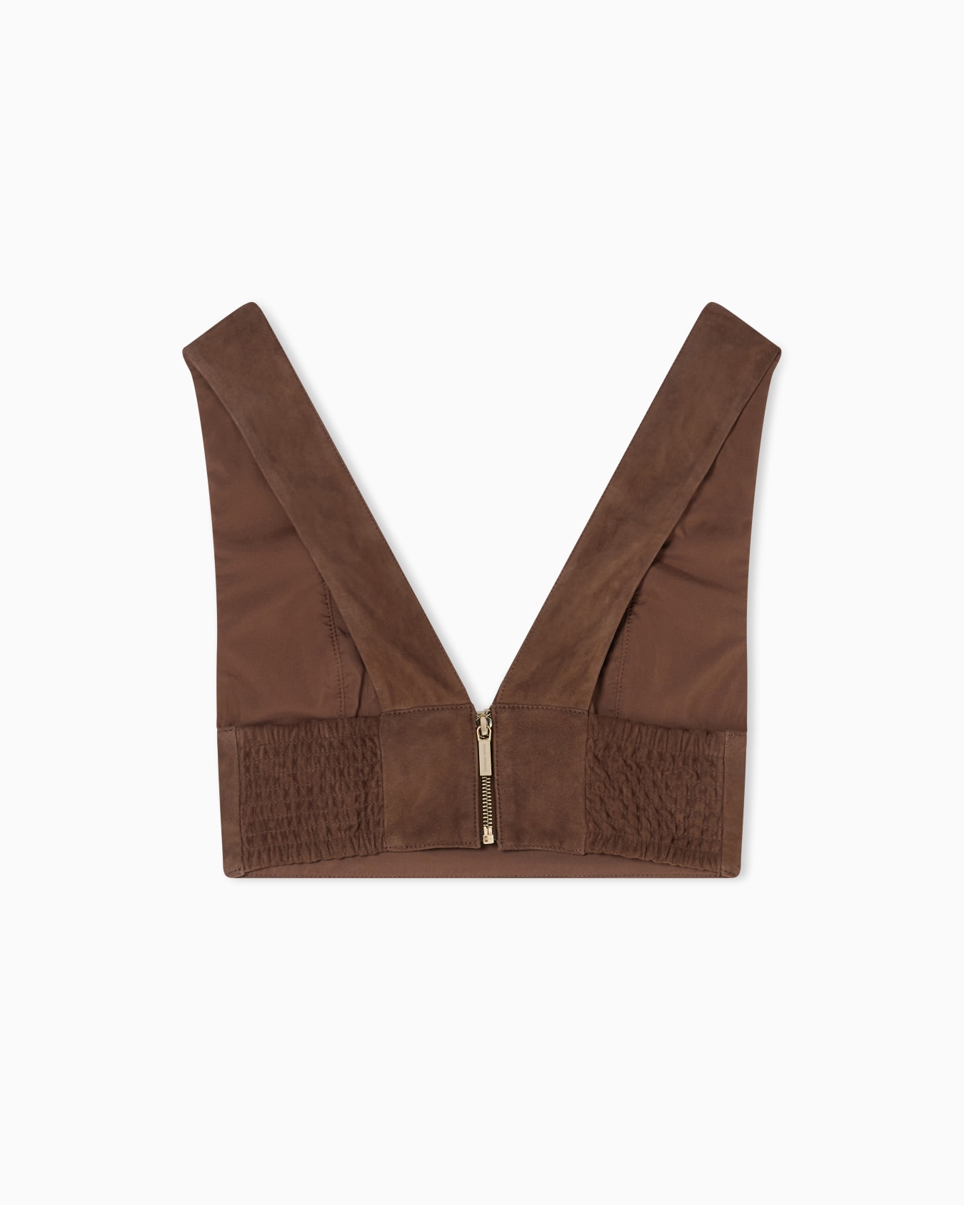 Top de piel de ante con cremallera Diapositiva 2