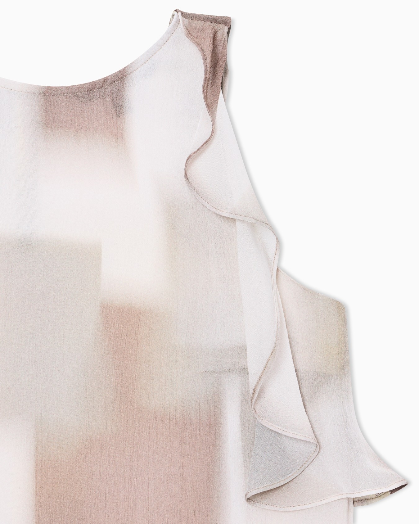 クリンクルヴィスコース ノースリーブフリルブラウス スライドする 3