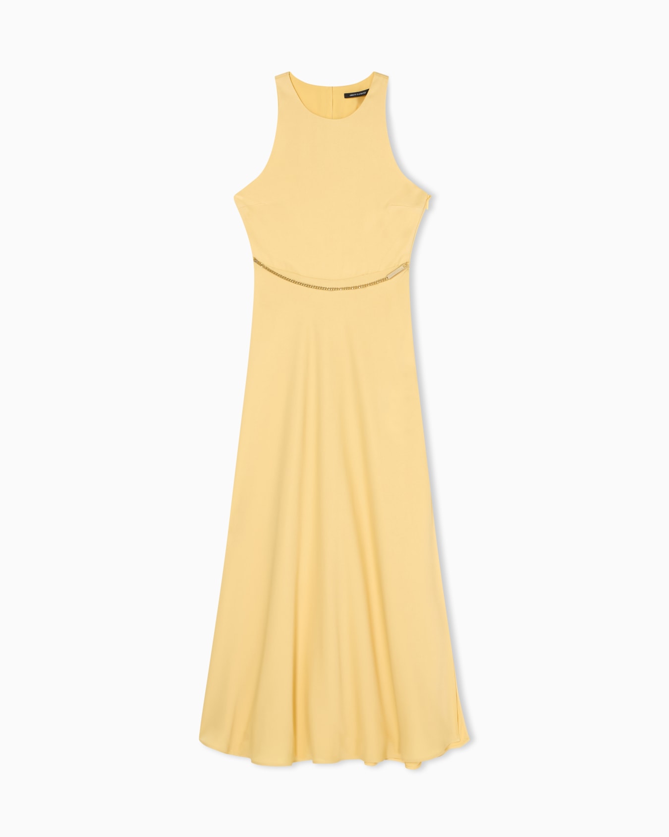 Midi dress in mixed fabric Slide 0