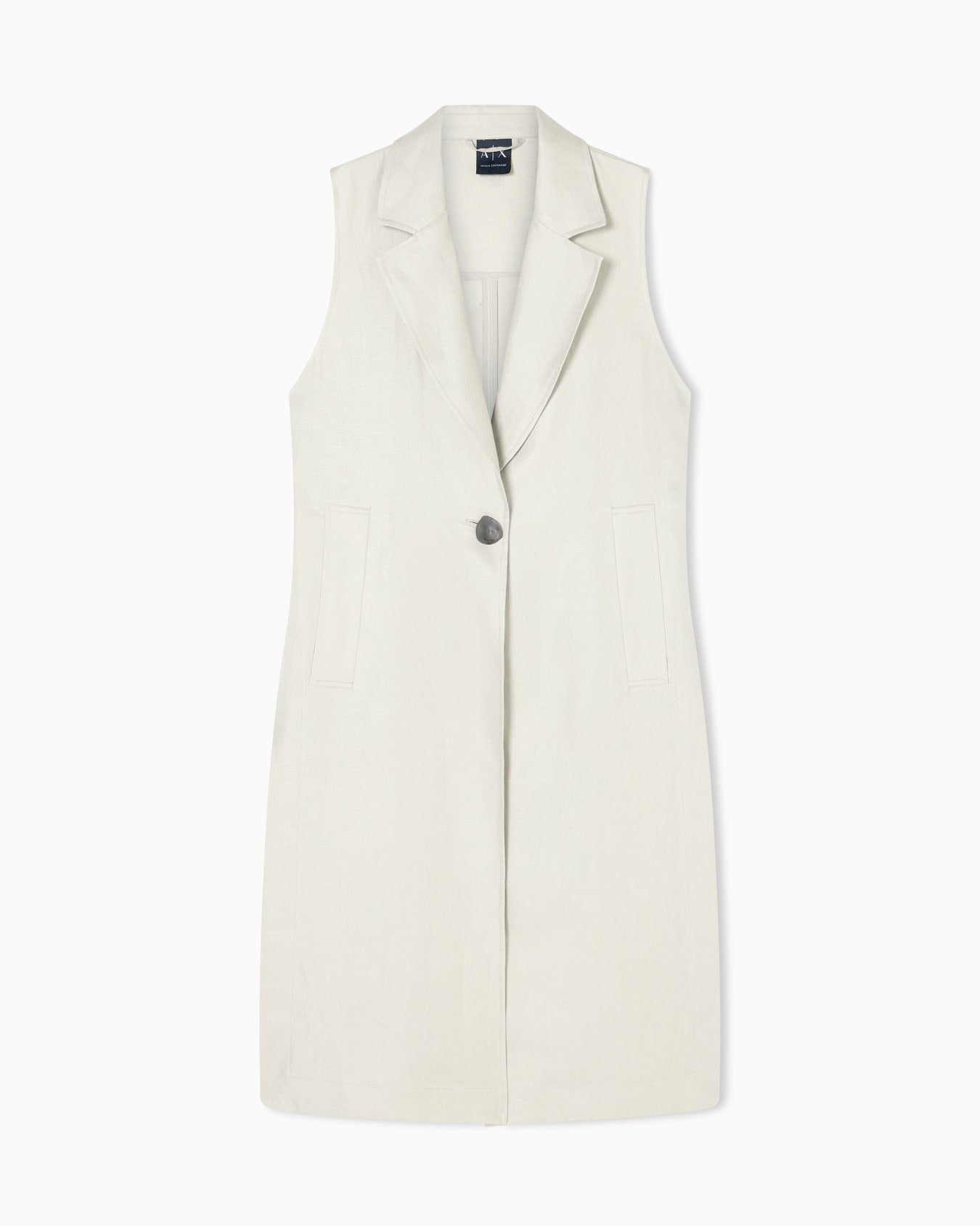 リネンツイル ノースリーブトレンチコート スライドする 0