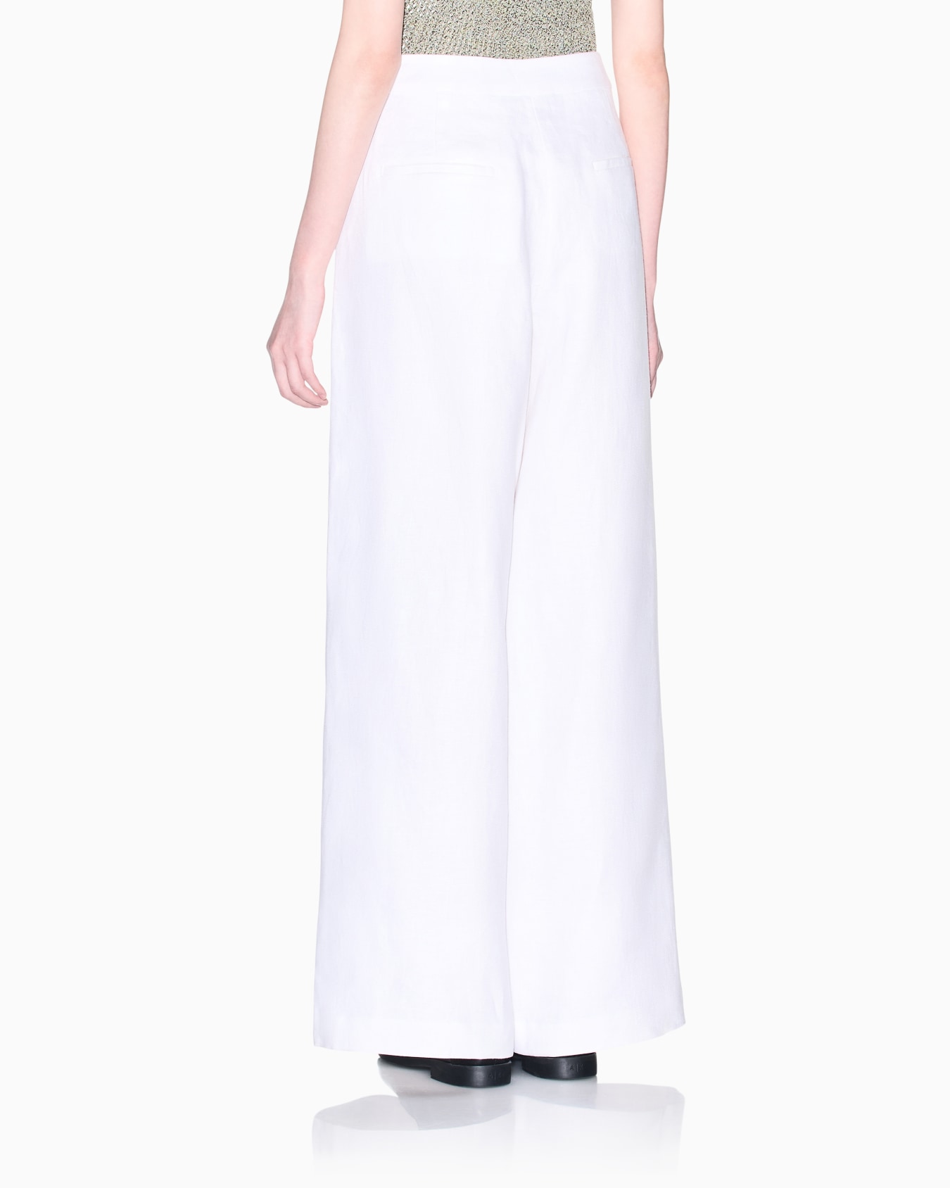 リネンツイル ワイドパンツ スライドする 5