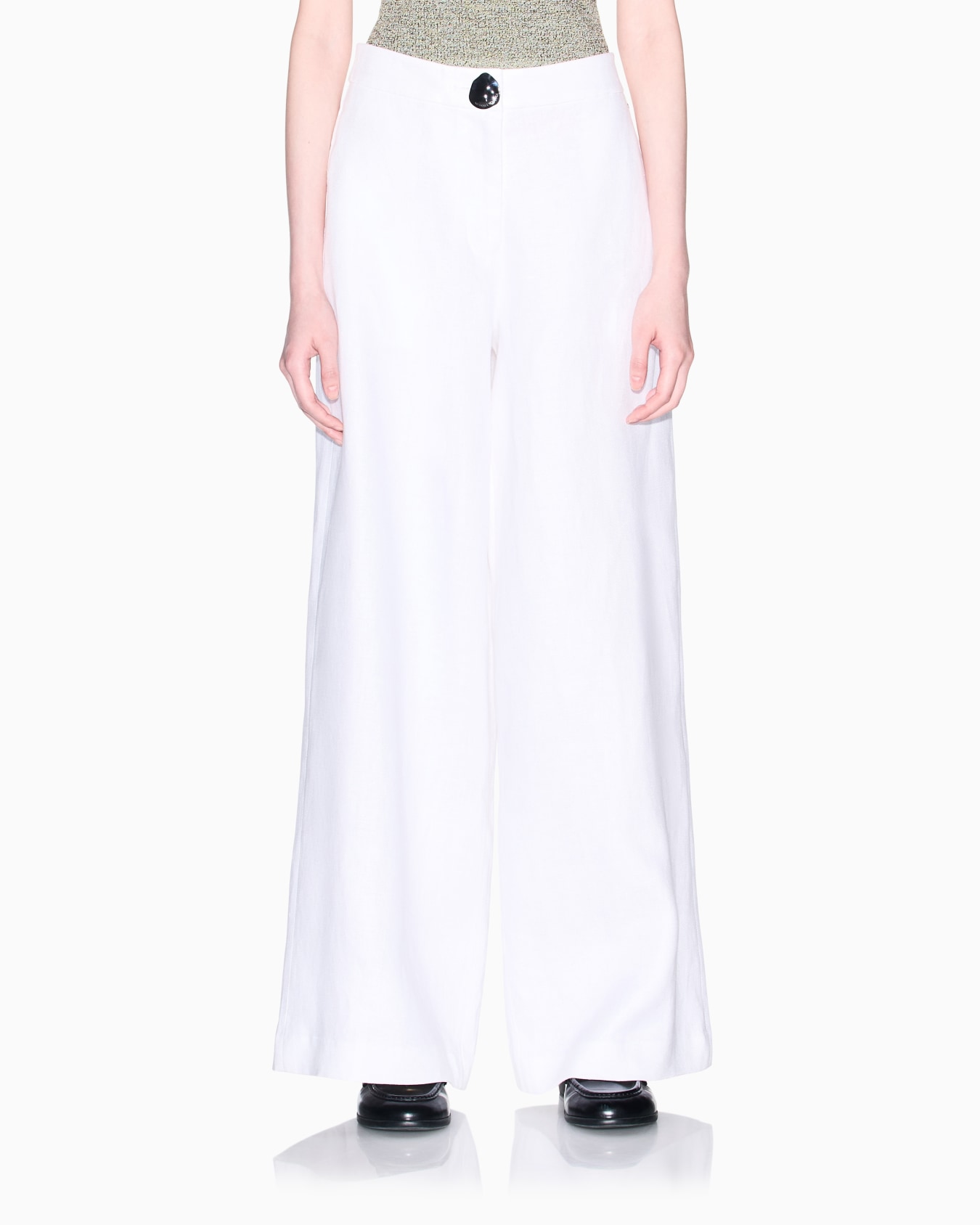 リネンツイル ワイドパンツ スライドする 3