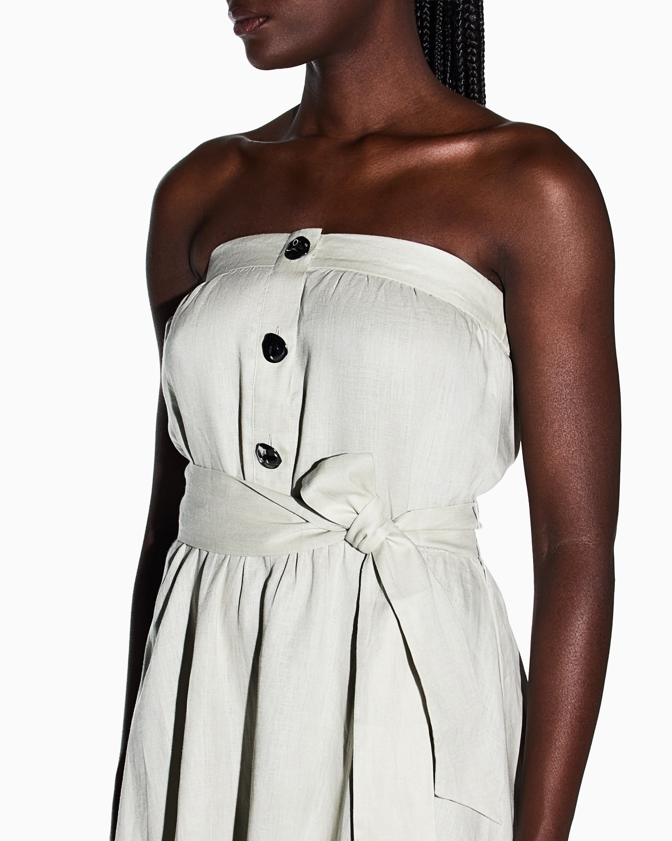 Long Linen Poplin Dress Slide 3