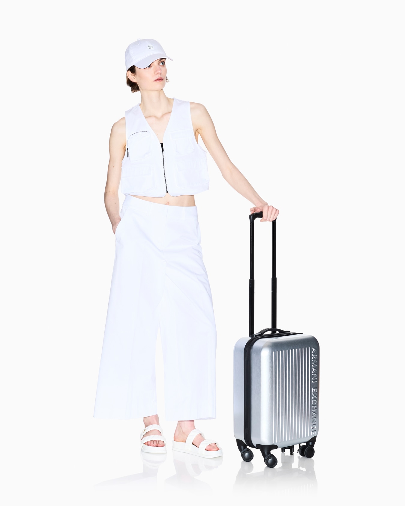 Pantaloni a palazzo in twill di cotone Slide 1