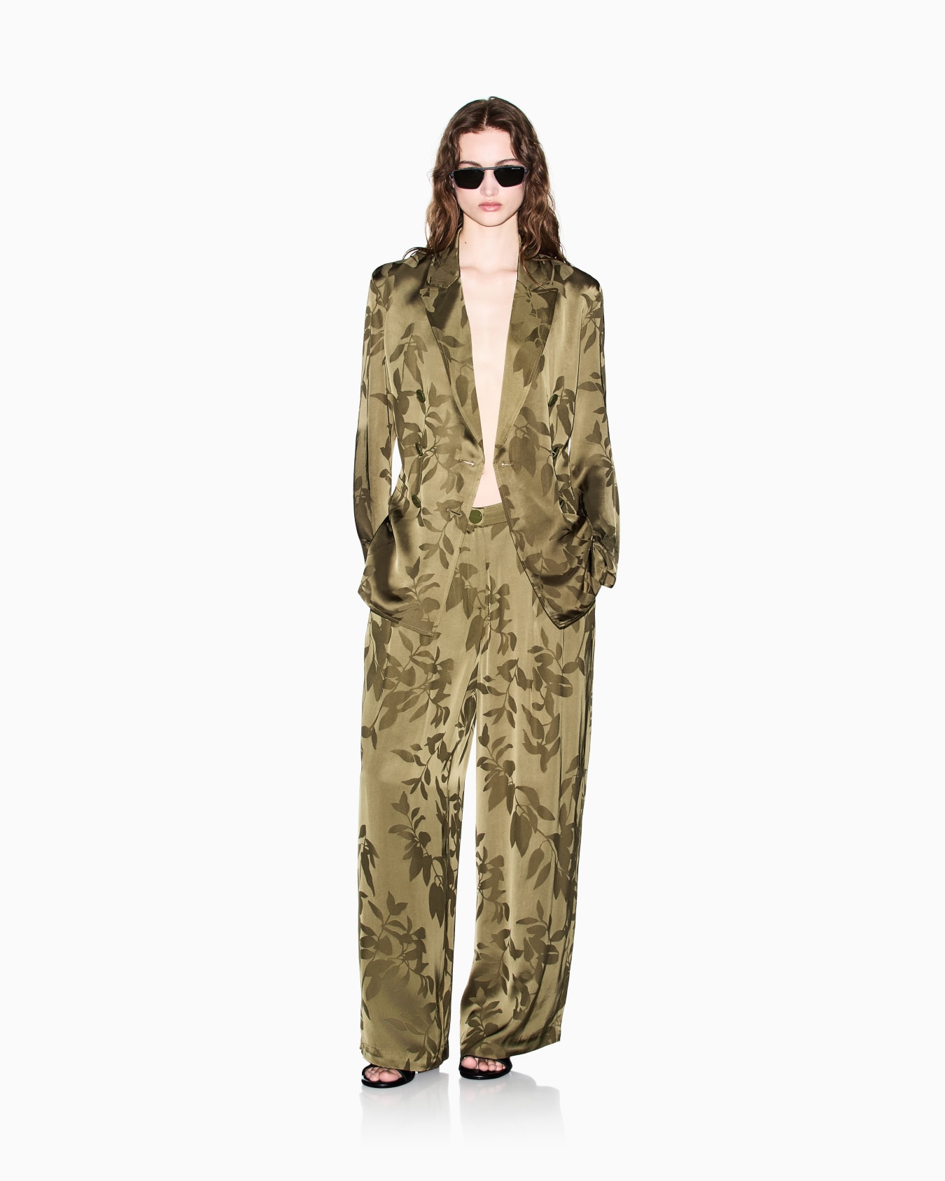 Palazzo Jacquard Viscose Trousers Slide 1