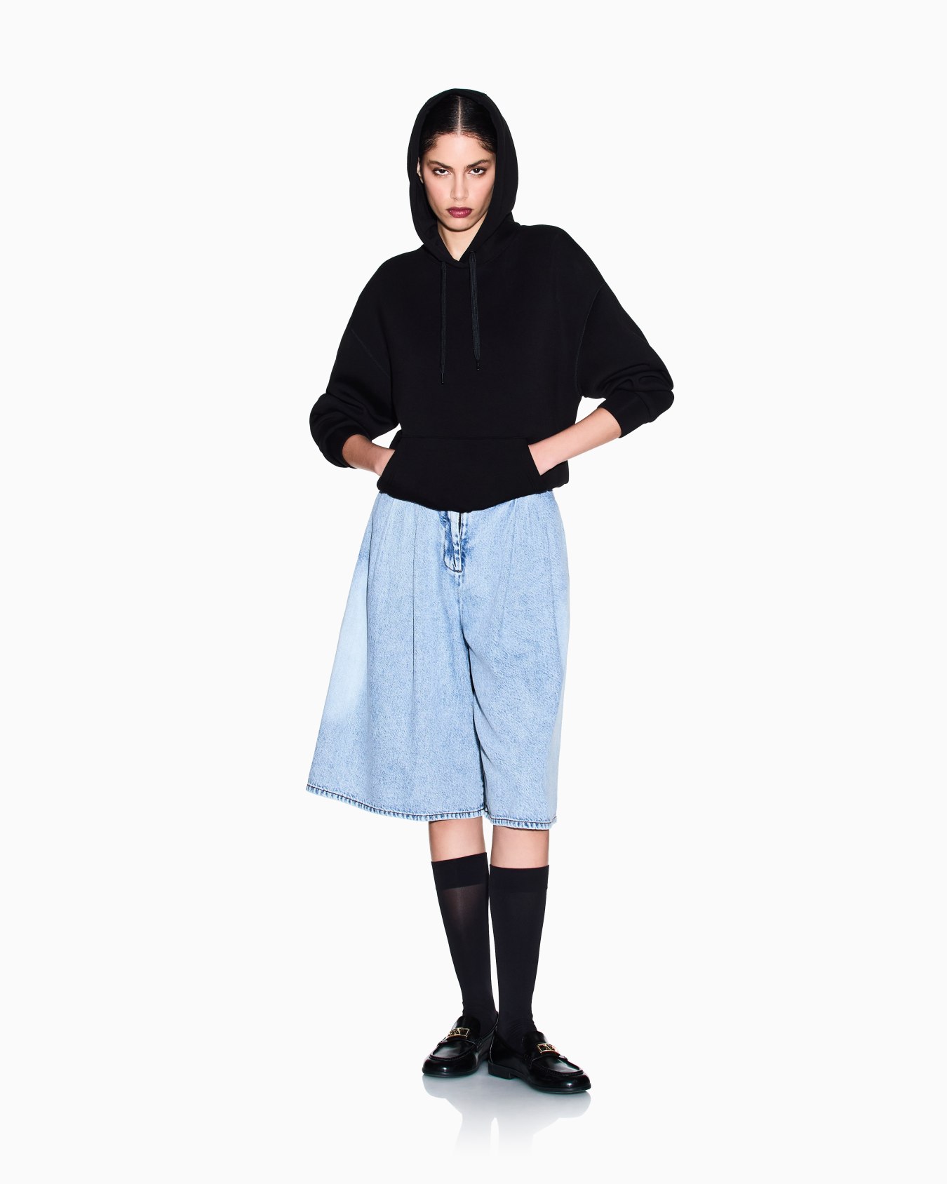 Hoodie in technical fabric Slide 1