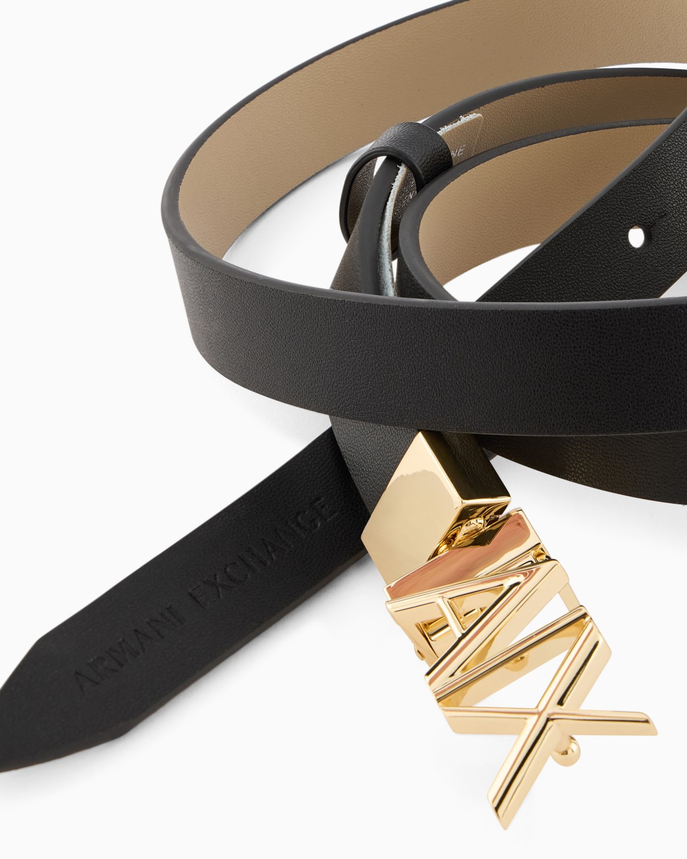 Cinturón reversible con logo dorado Diapositiva 1