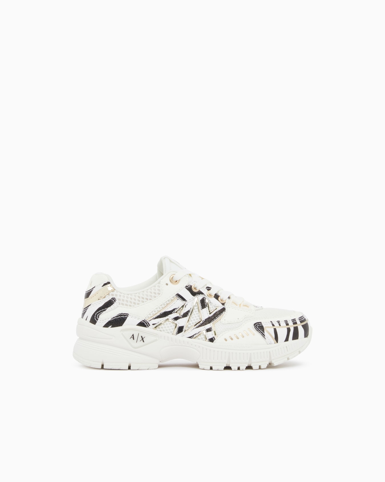Zapatillas de malla con estampado de cebra y suela gruesa Diapositiva 0