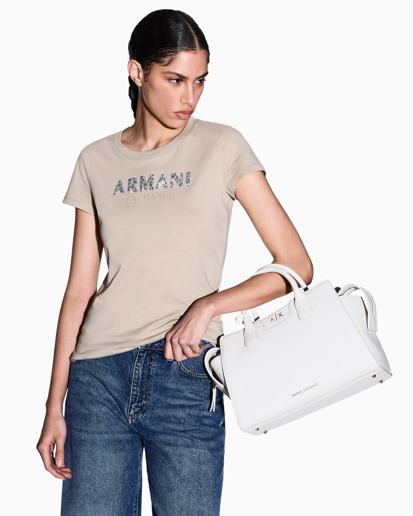 AXロゴ トラペゾイドハンドバッグ スライドする 5