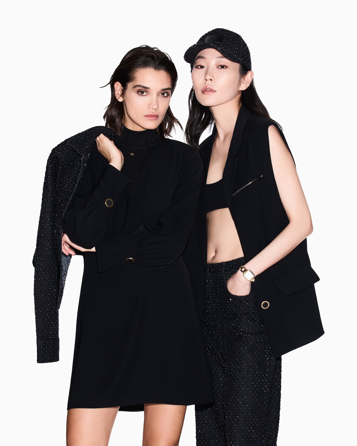 AXメタリックロゴ カシュクールドレス スライドする 2