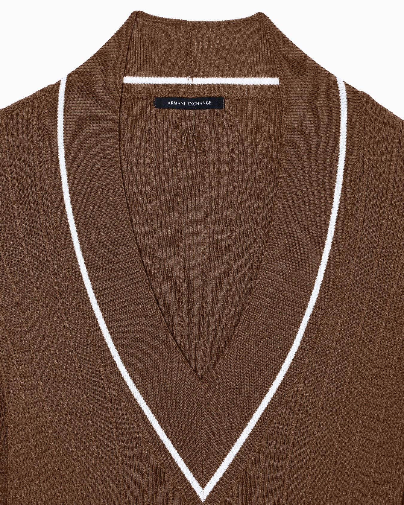 Vネック ニットプルオーバー スライドする 3