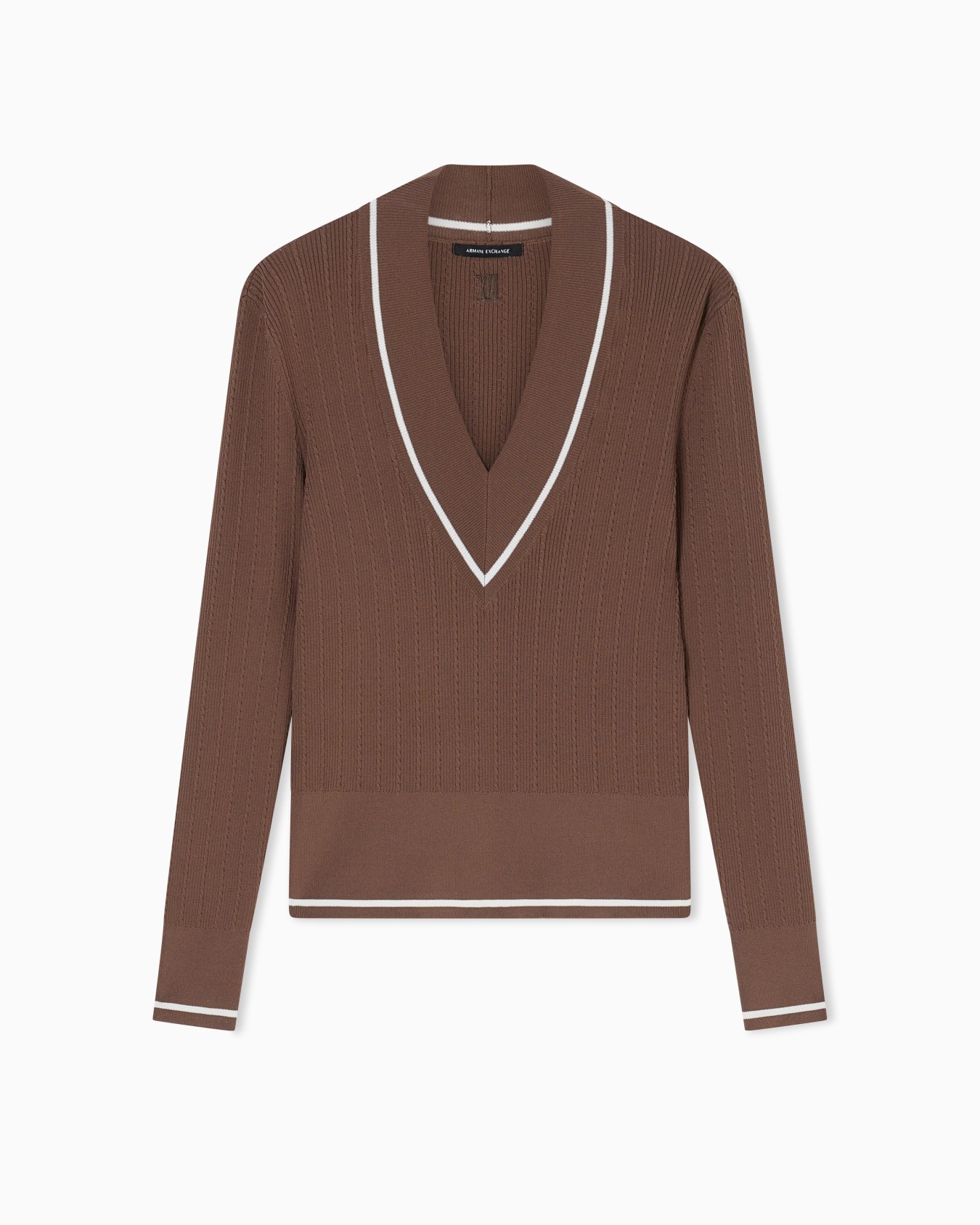 Vネック ニットプルオーバー スライドする 0