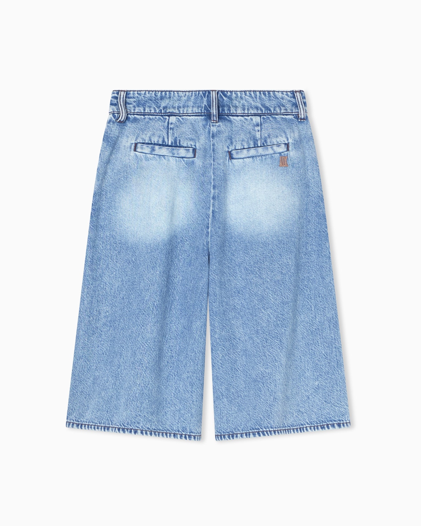 ライトブルーデニム バルミューダパンツ スライドする 1