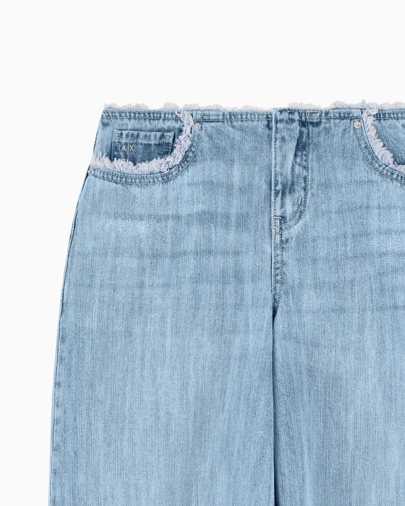 Jeans Ampi in Denim Chiaro di Cotone Rigido Slide 3