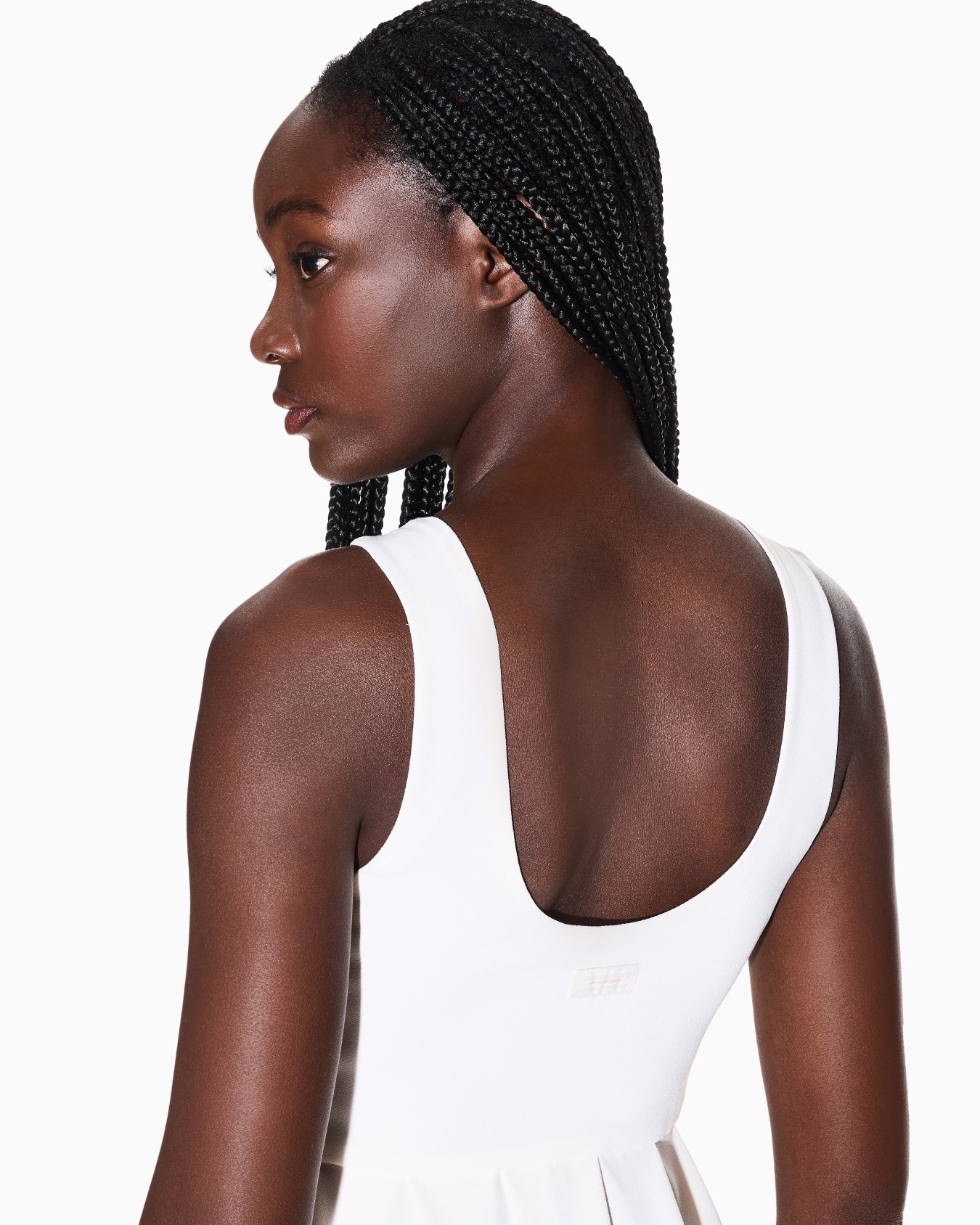 Short dress in mixed fabric Diapositive 3