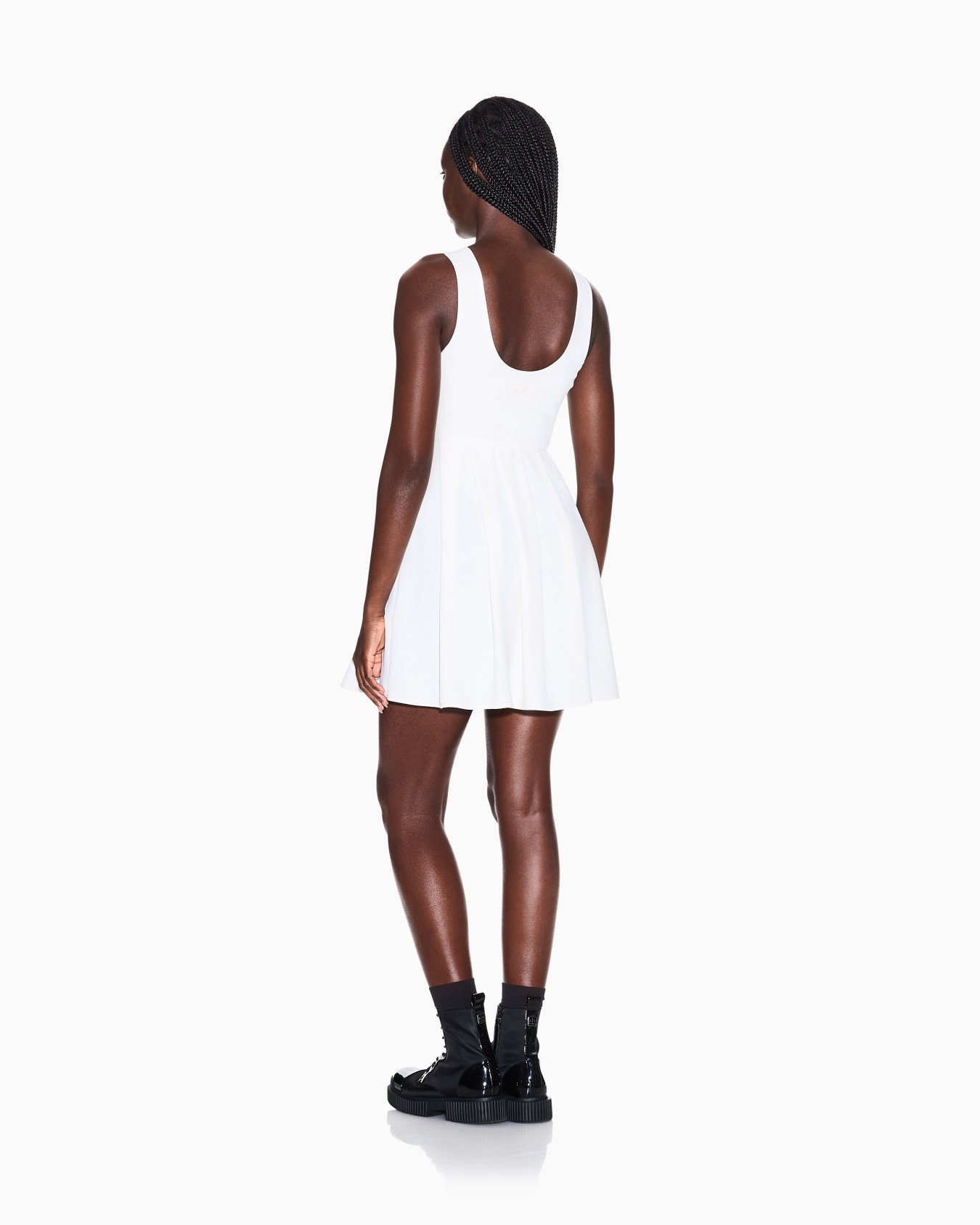 Short dress in mixed fabric Diapositive 2