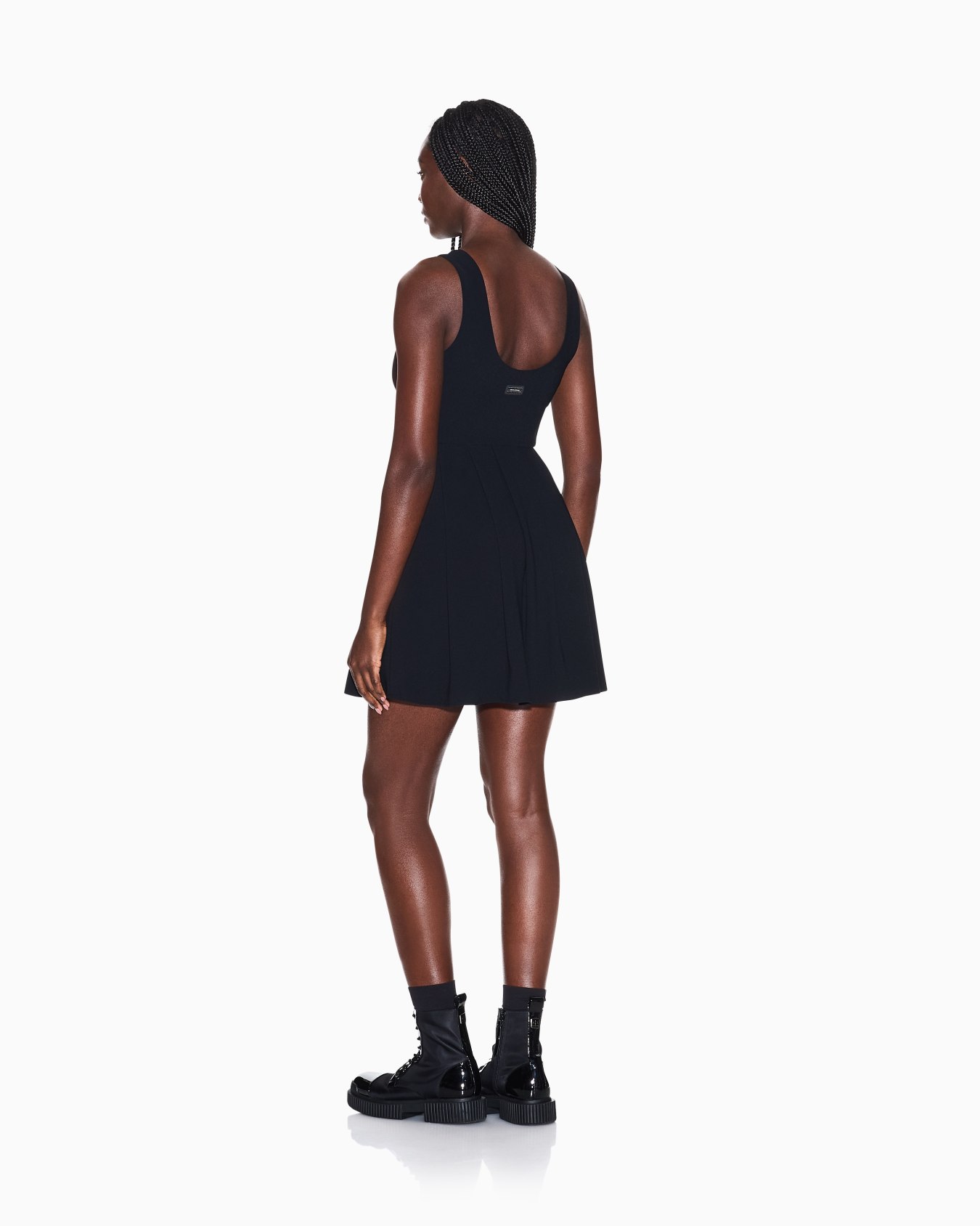 Short dress in mixed fabric Diapositive 2