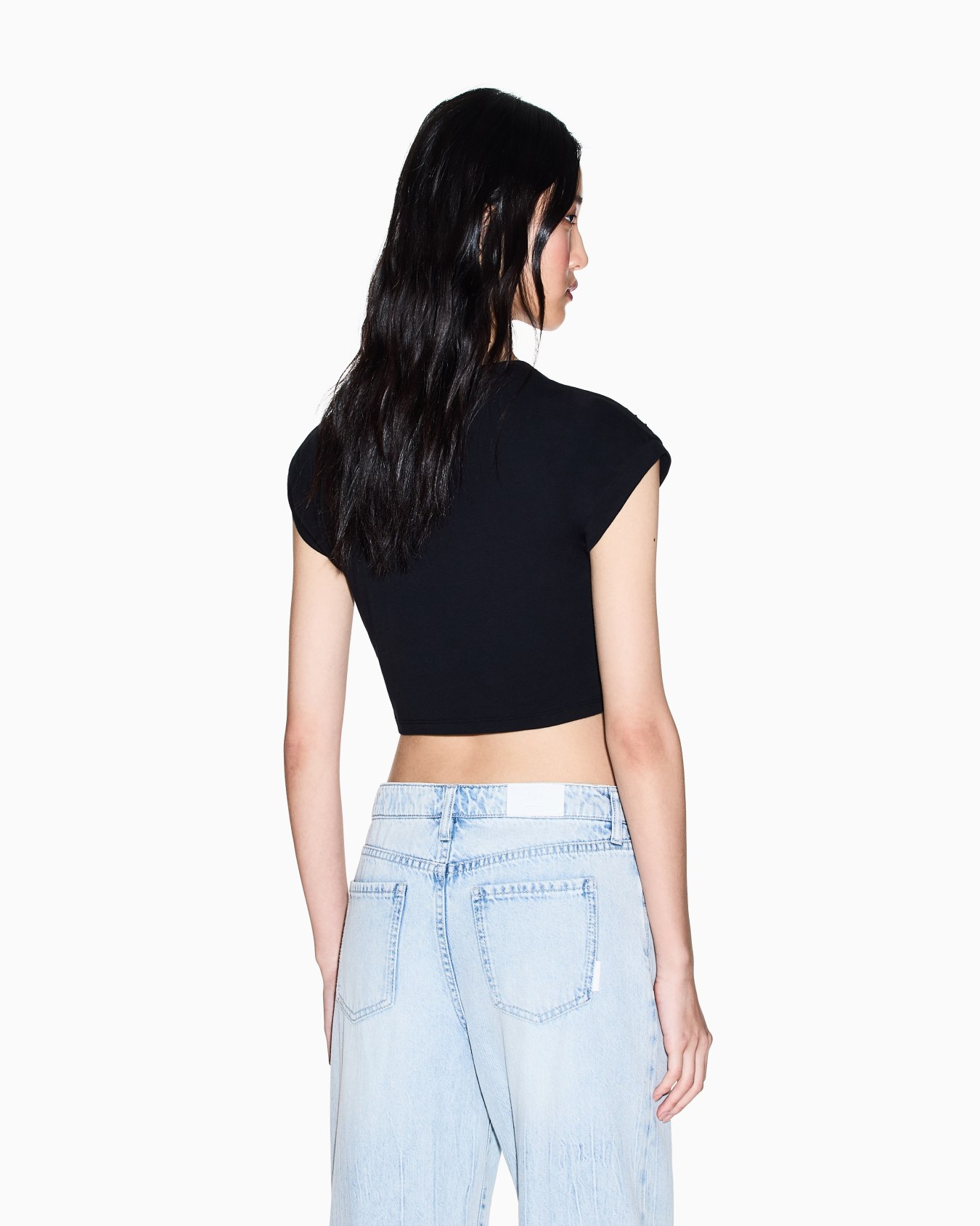 Cropped Cotton T-shirt Slide 2