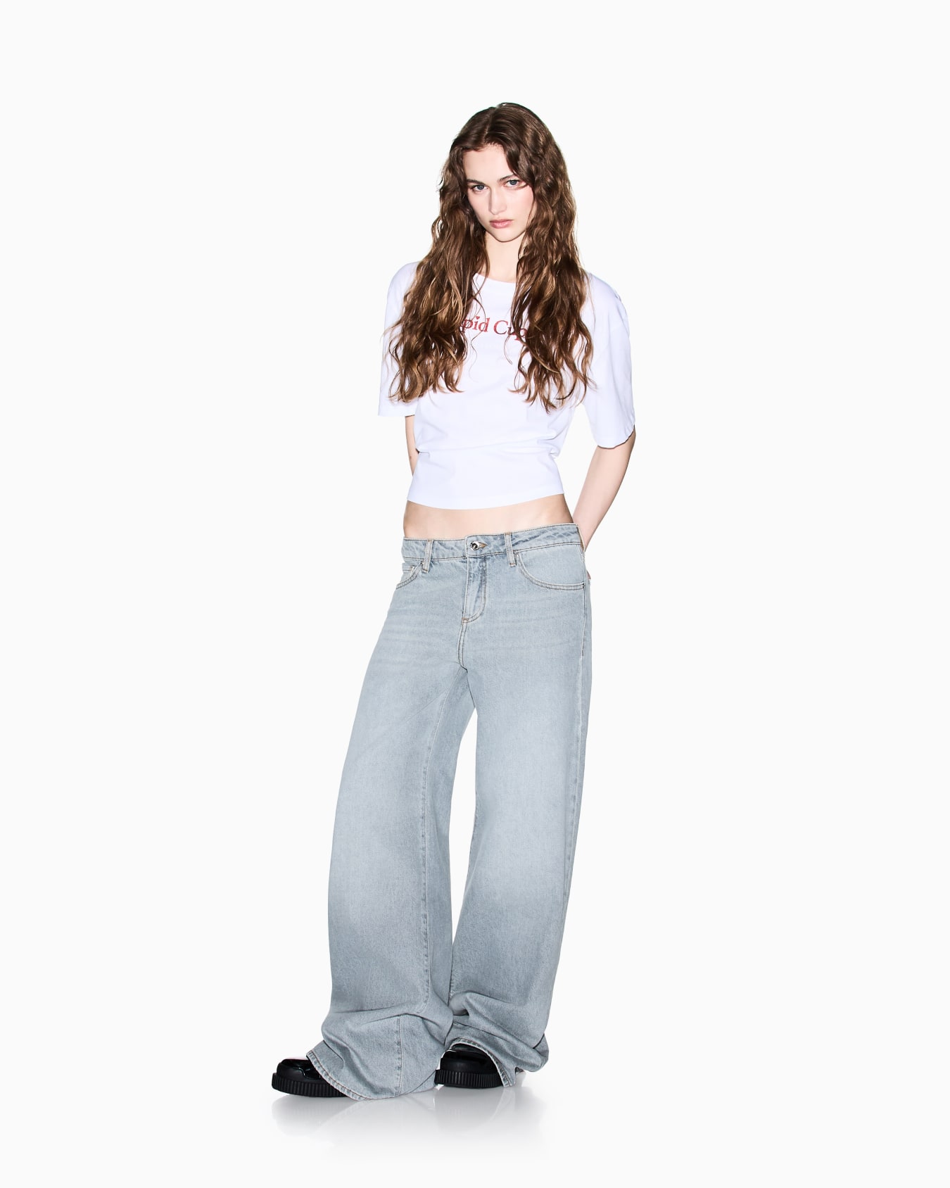 Cropped Cotton T-shirt Diapositive 1