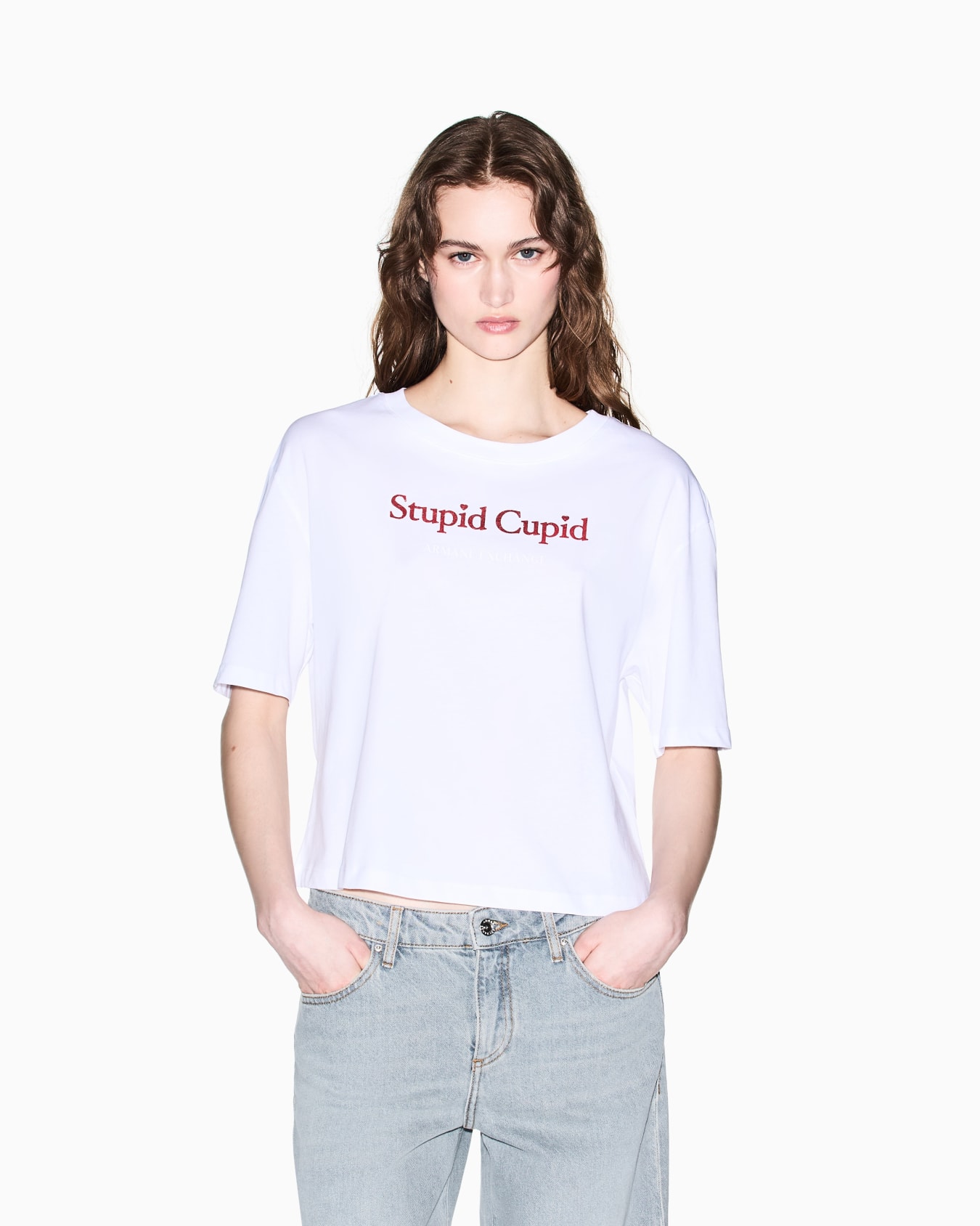 Cropped Cotton T-shirt Diapositive 3