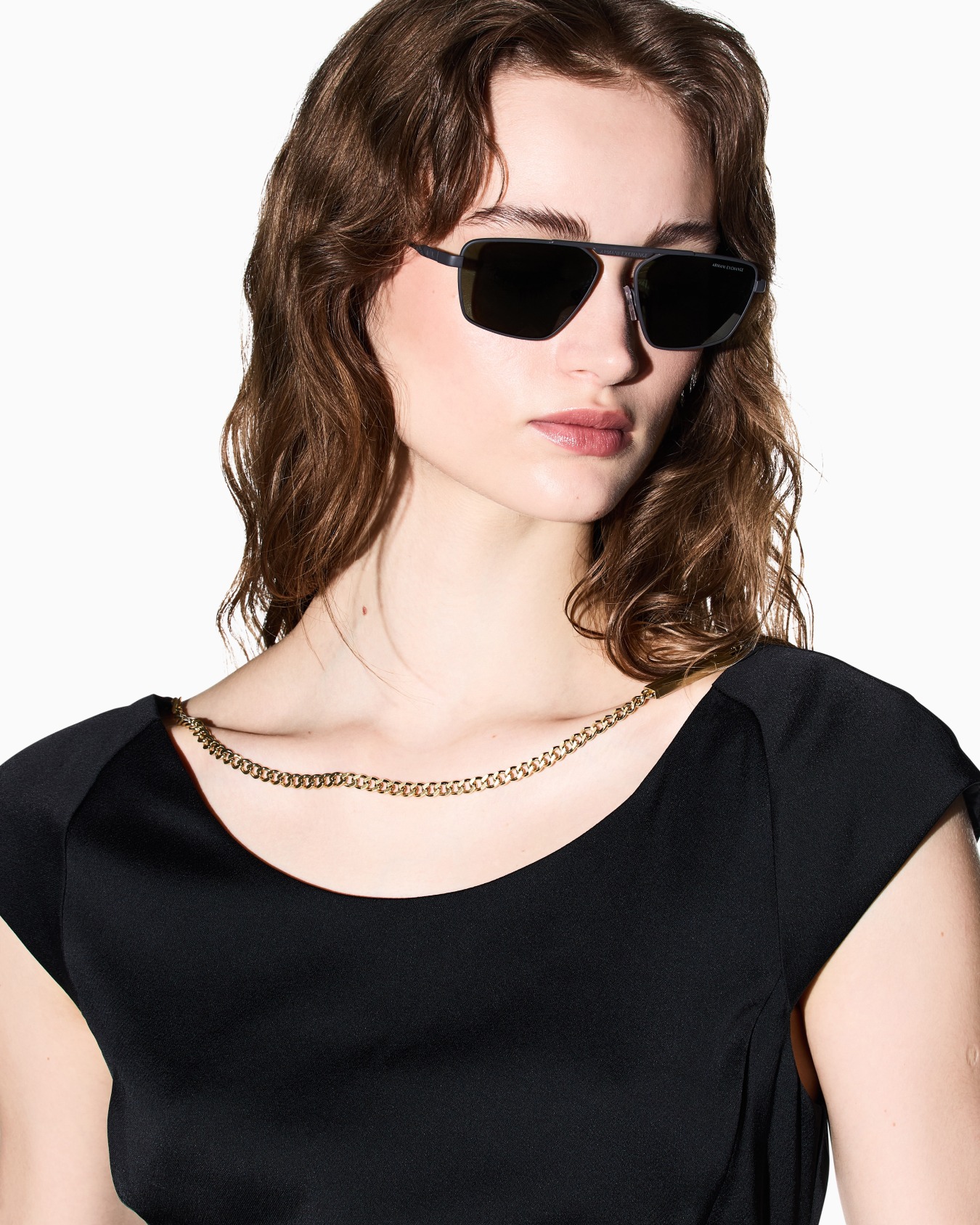 Midi dress in mixed fabric Slide 3