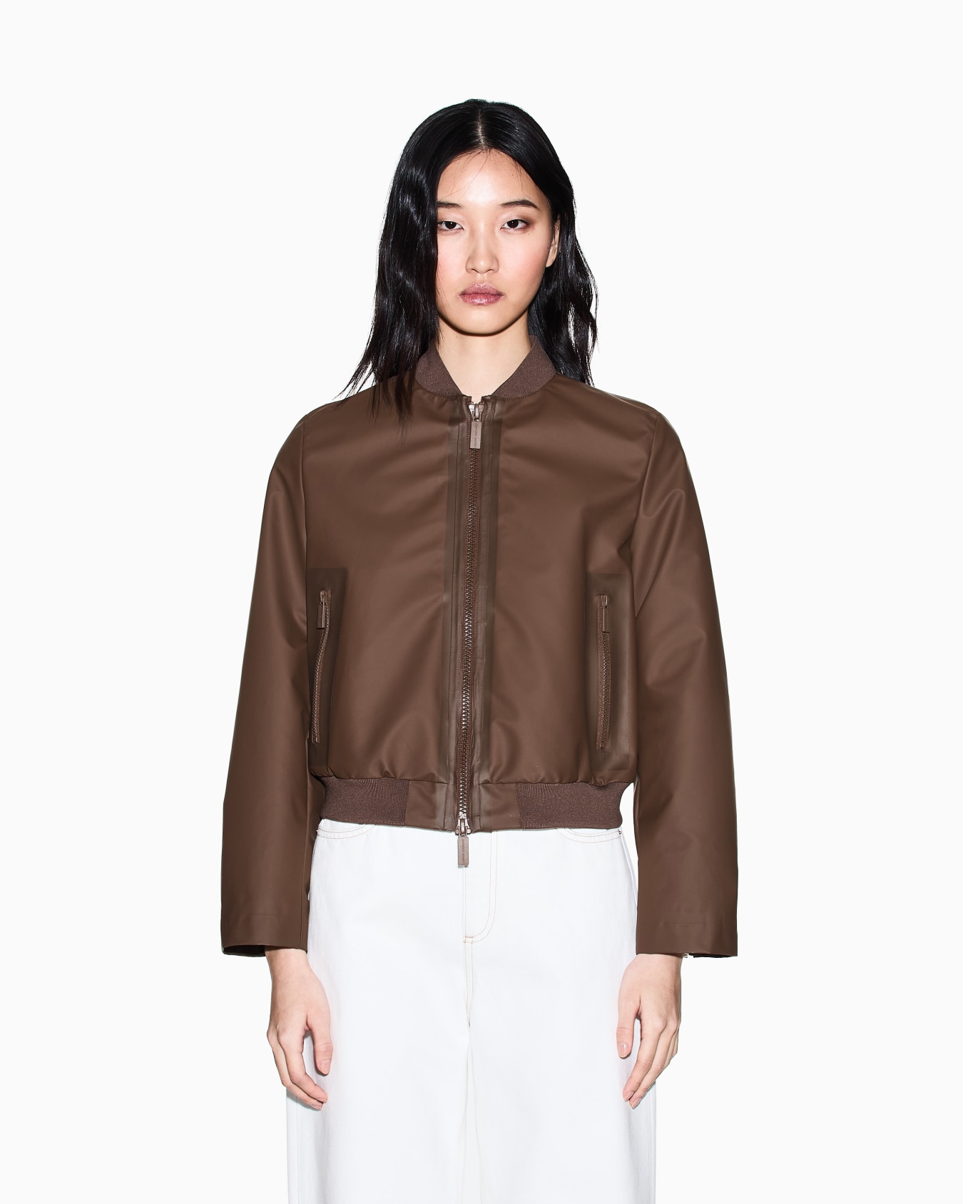 PUコーティングブルゾンジャケット スライドする 3