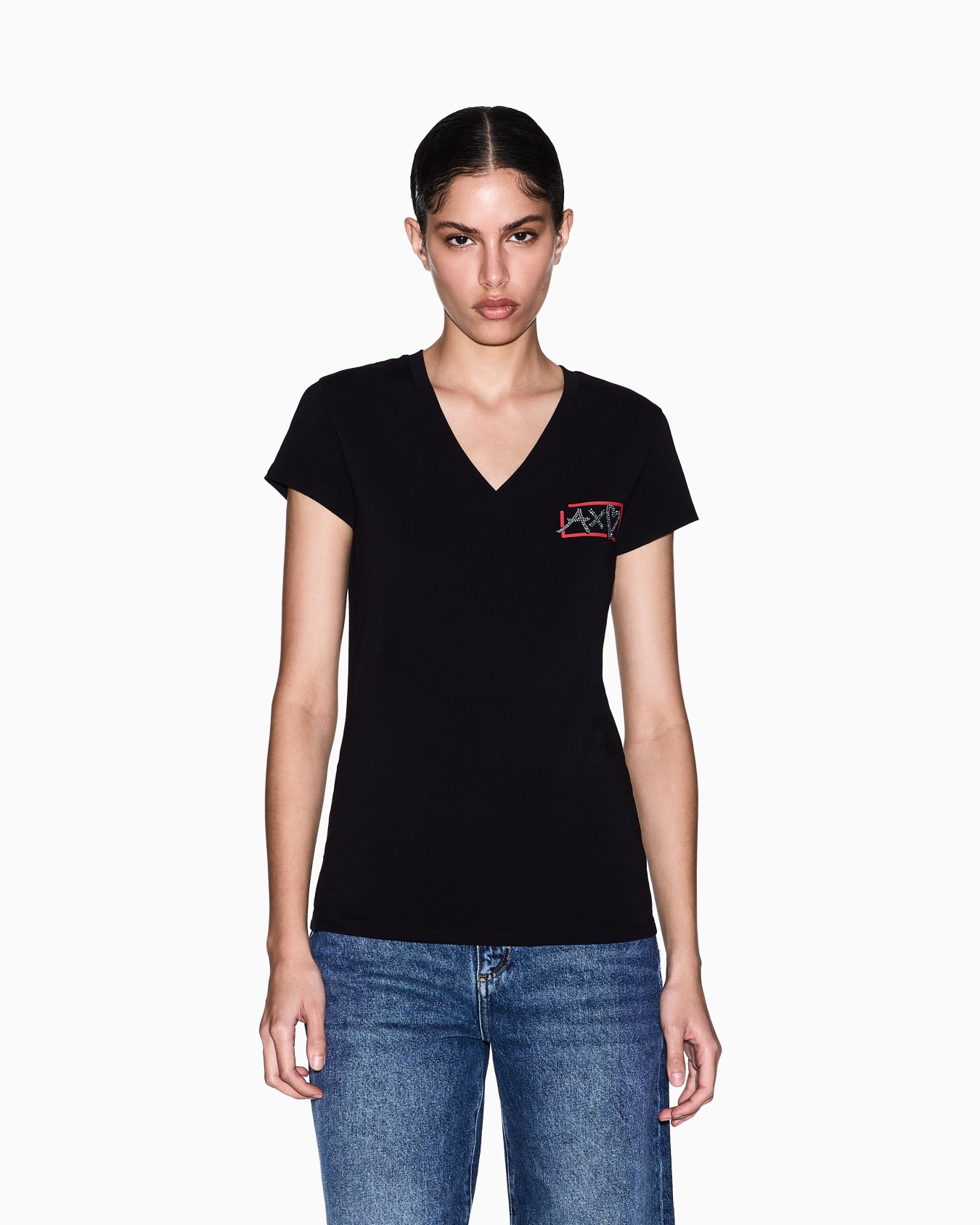 ハートロゴ 半袖VネックTシャツ スライドする 3