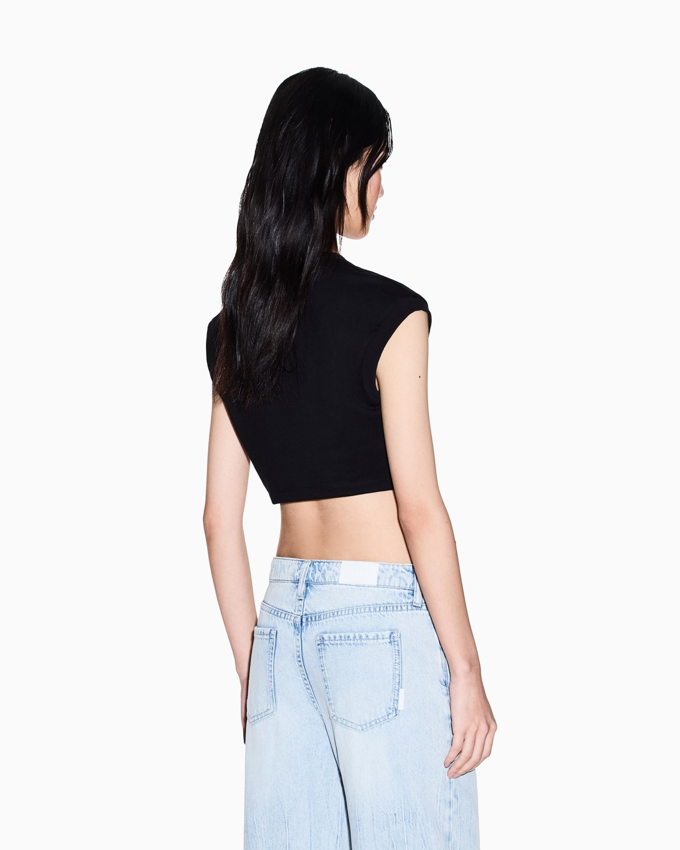 Cropped Cotton T-shirt Slide 2