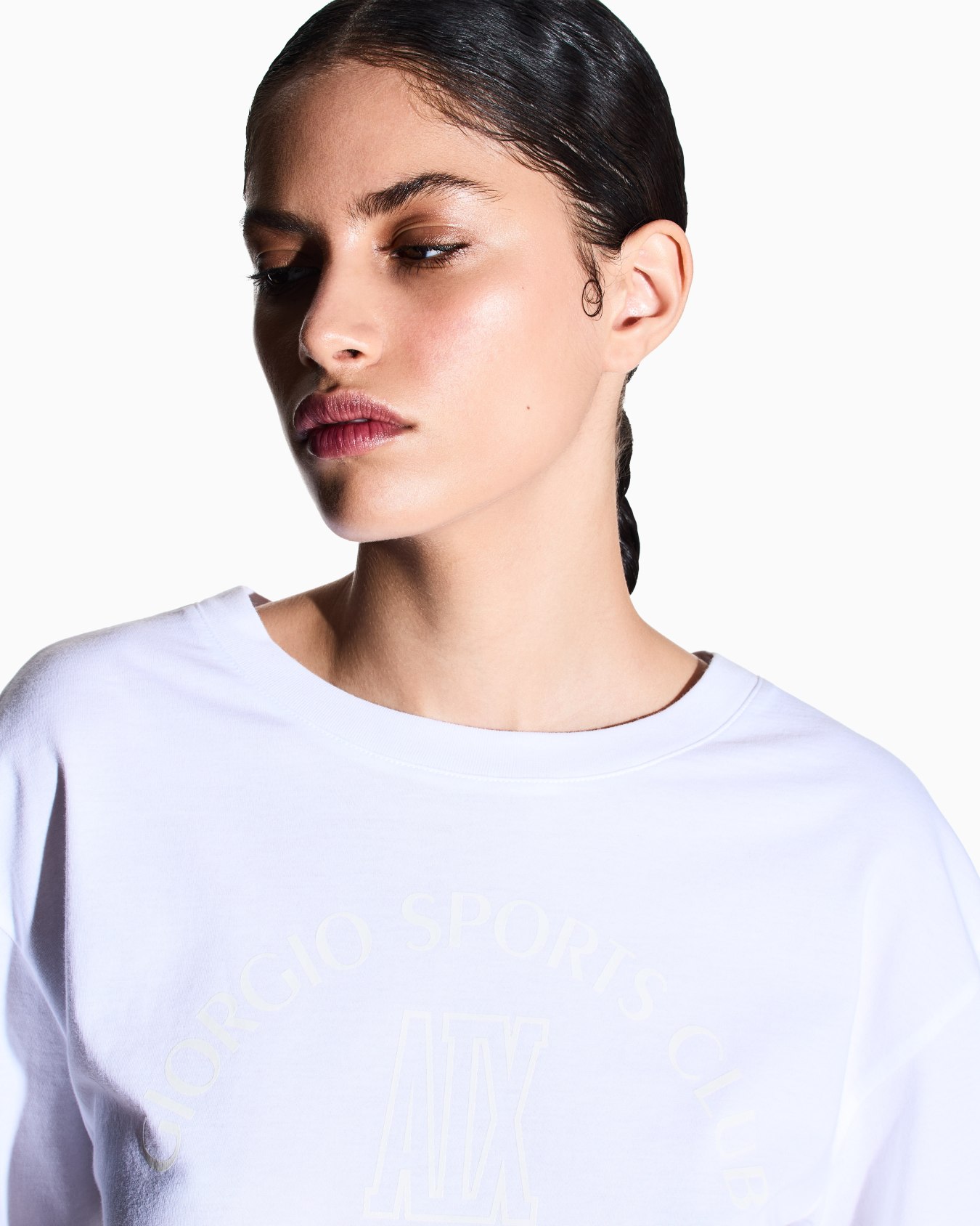 Cropped Cotton T-shirt Slide 4