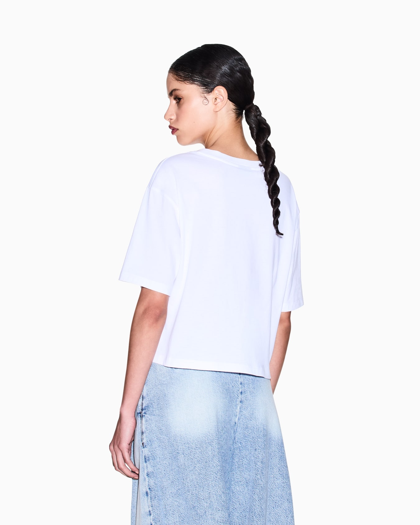 Cropped Cotton T-shirt Slide 2
