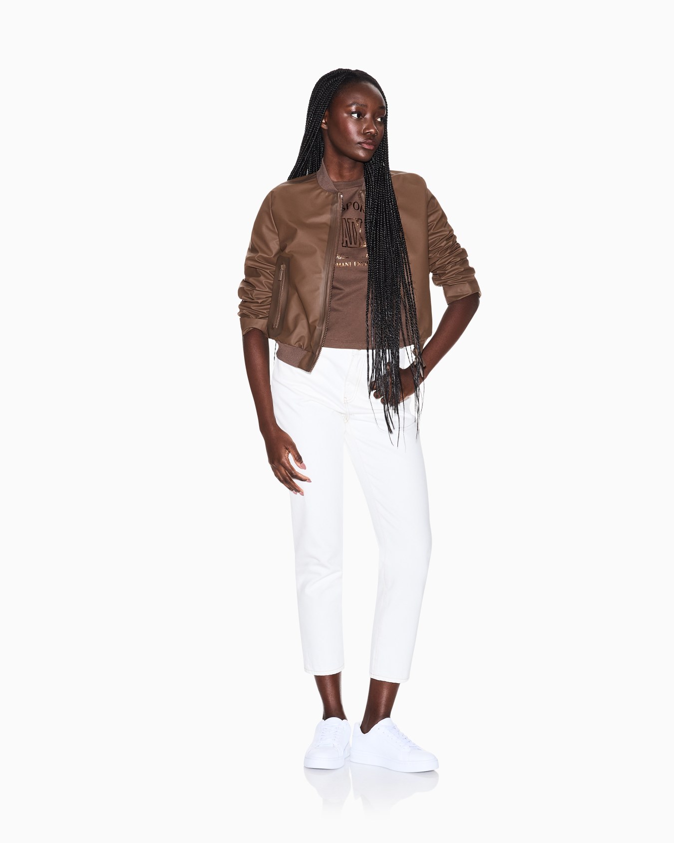 Cropped Cotton T-shirt Slide 1