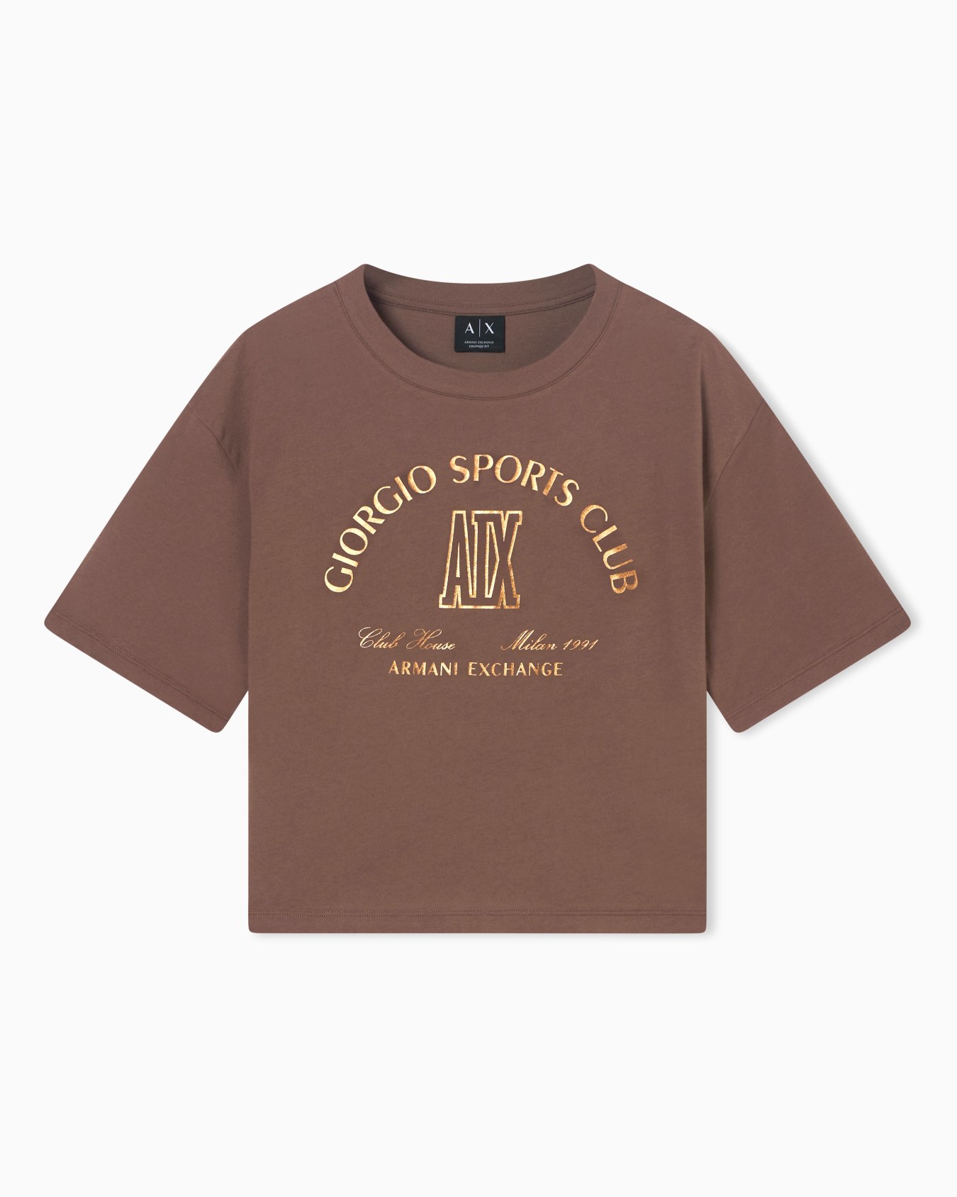 Cropped Cotton T-shirt Slide 0