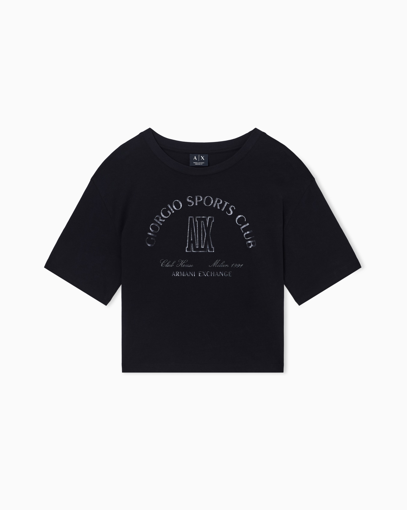 Cropped Cotton T-shirt Slide 0