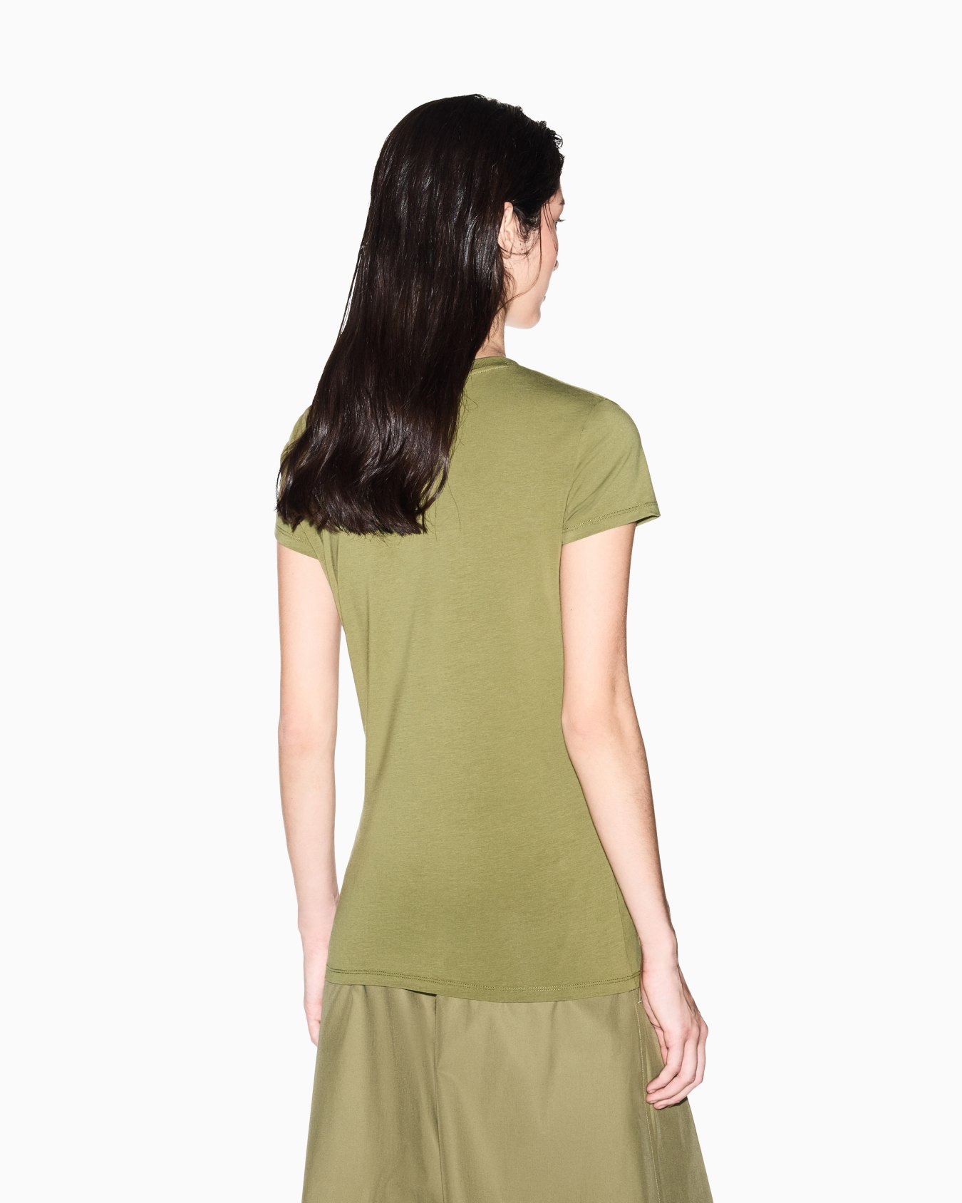 Slim Fit T-shirt in Stretch Cotton Jersey Slide 3