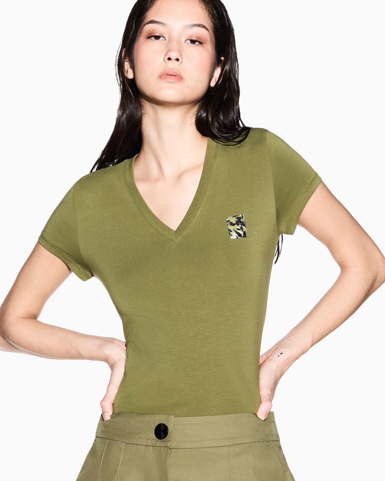 Slim Fit T-shirt in Stretch Cotton Jersey Slide 4