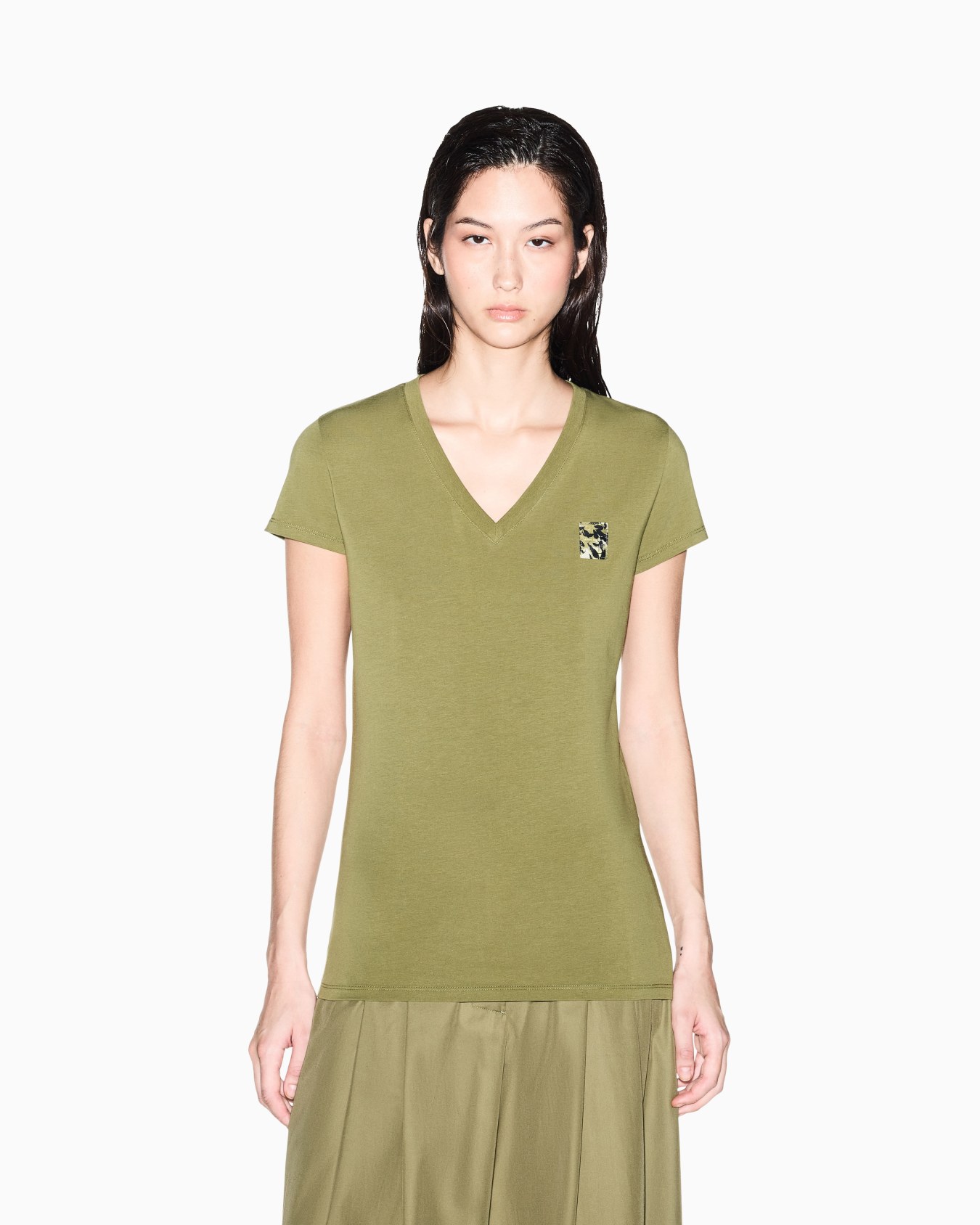 Slim Fit T-shirt in Stretch Cotton Jersey Slide 2