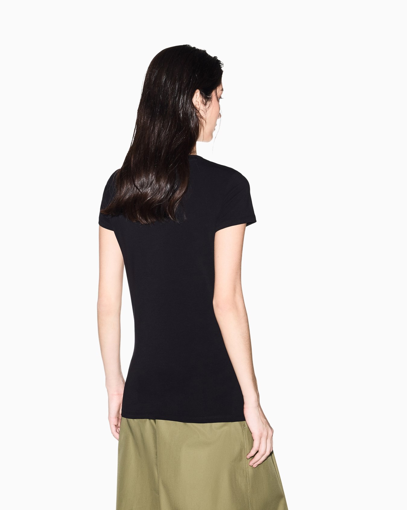 Slim-fit T-shirt in stretch cotton jersey Slide 3