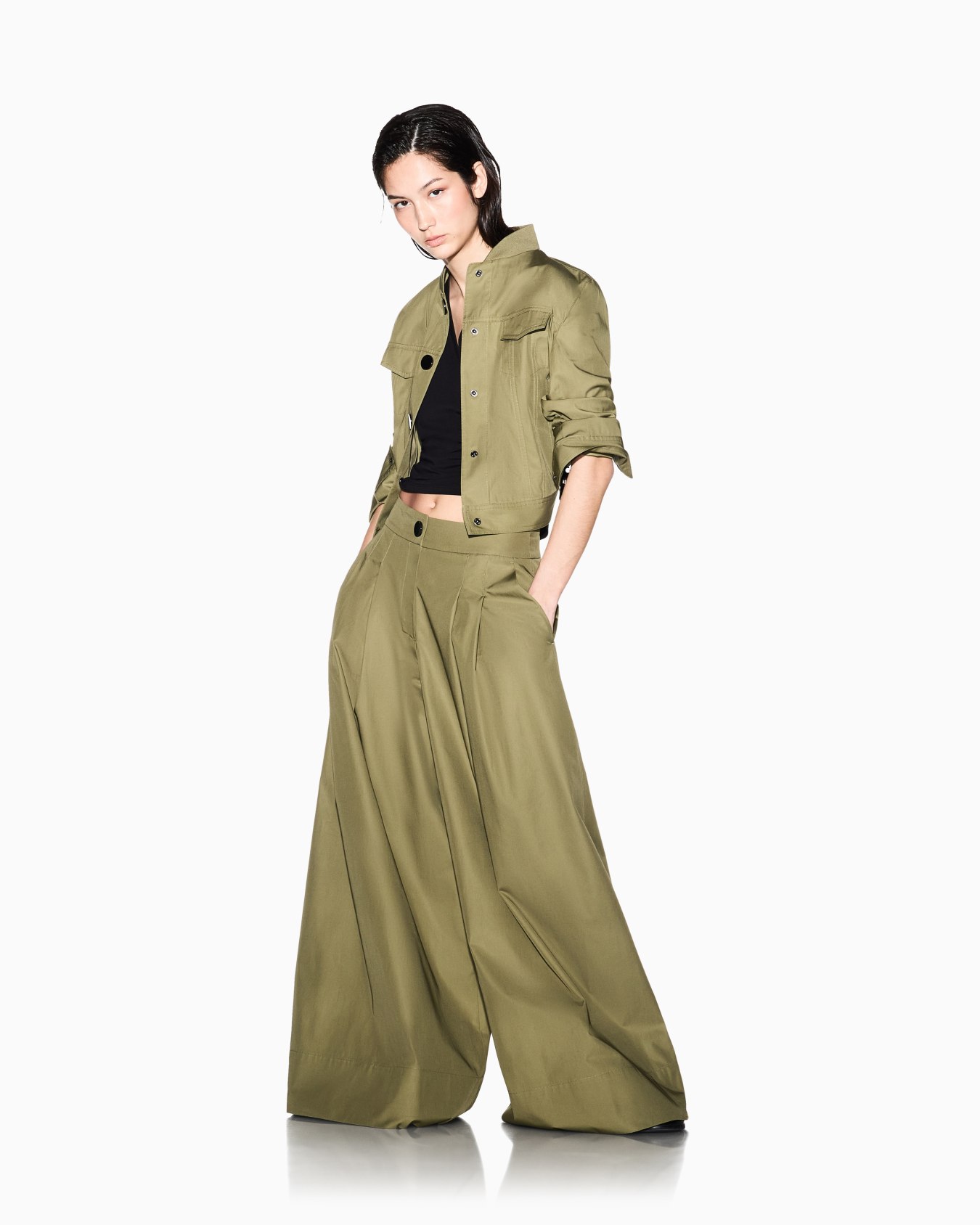 Slim-fit T-shirt in stretch cotton jersey Slide 1