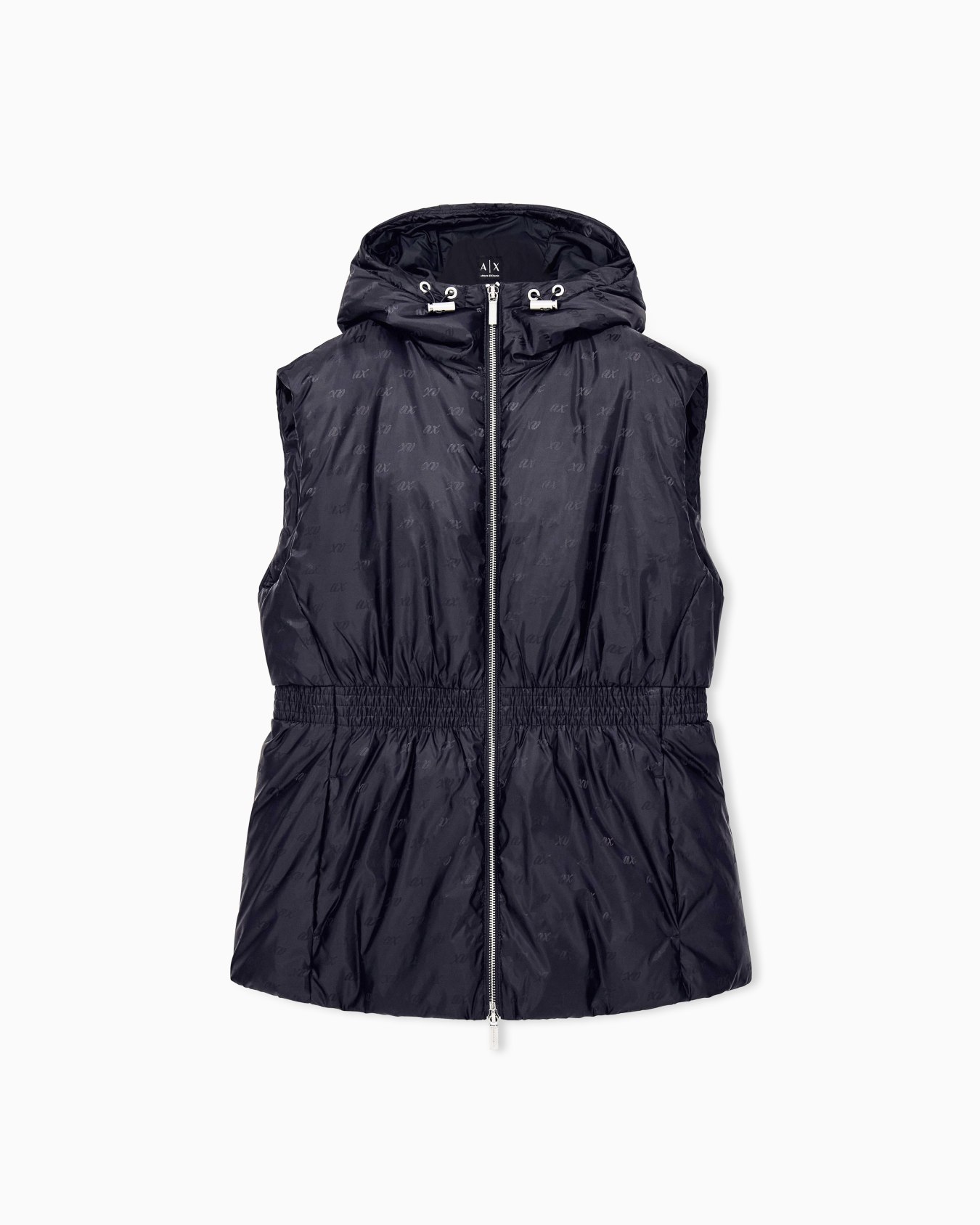 Sleeveless jacket in recycled nylon jacquard 슬라이드 0