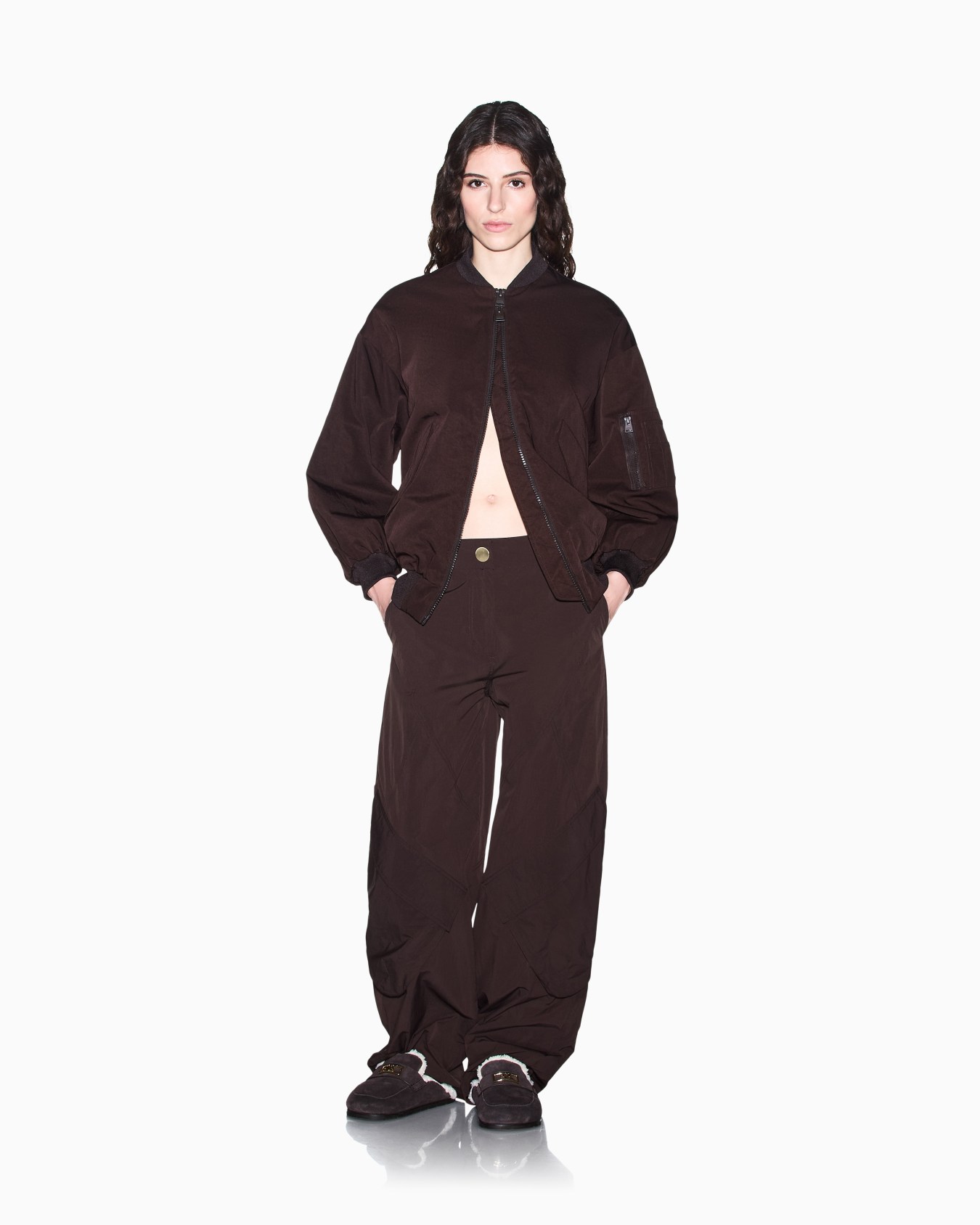 Cazadora bomber Crossover oversize de sarga de nailon Diapositiva 1