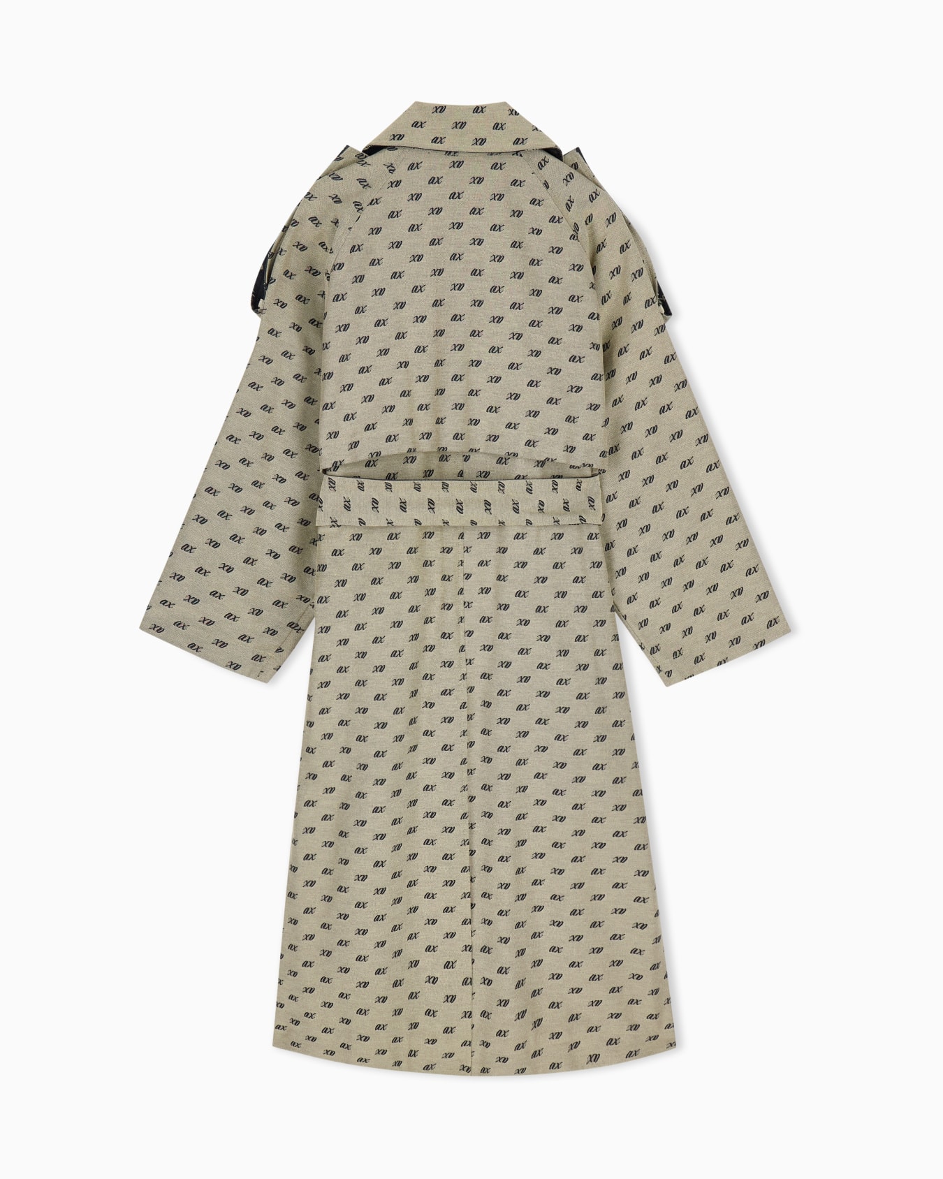 Trench coat in cotton with allover jacquard Slide 2