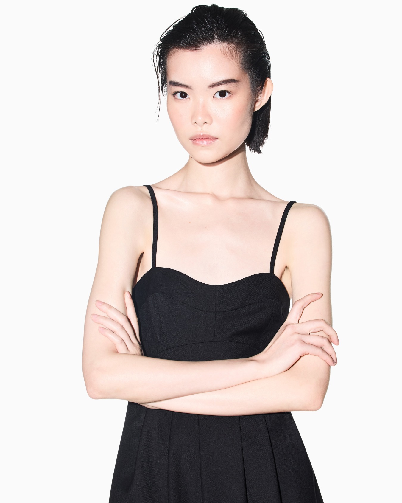 slim fit dress in viscose and wool Slide 5
