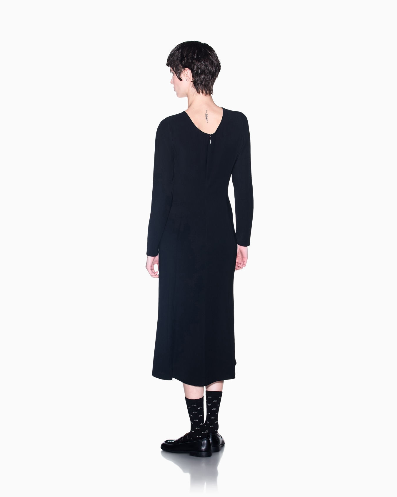 regular fit dress in recycled twill with rib details Slide 4