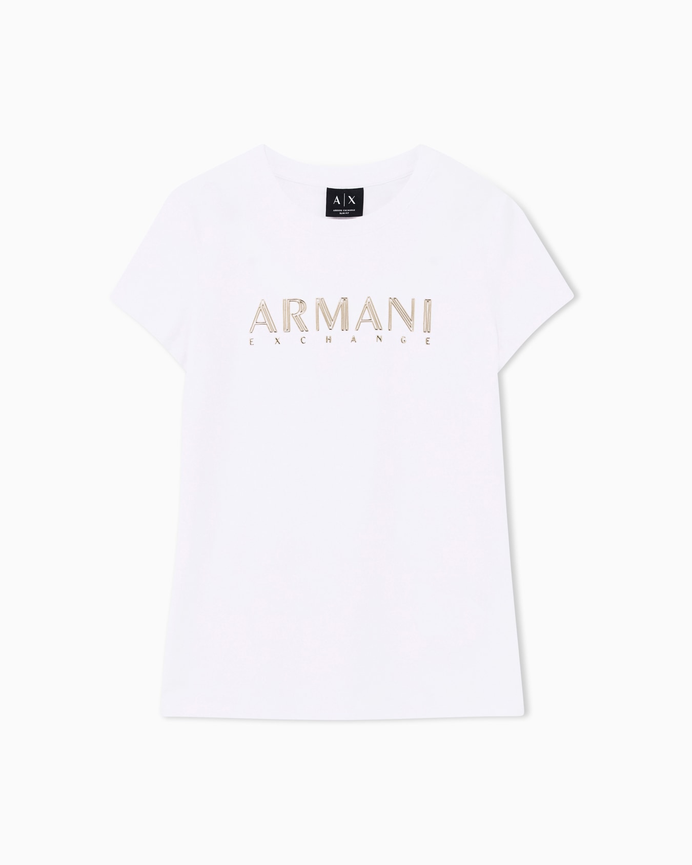 Slim Fit T-Shirt aus Bio-Baumwolljersey mit Schriftzug Folie 0