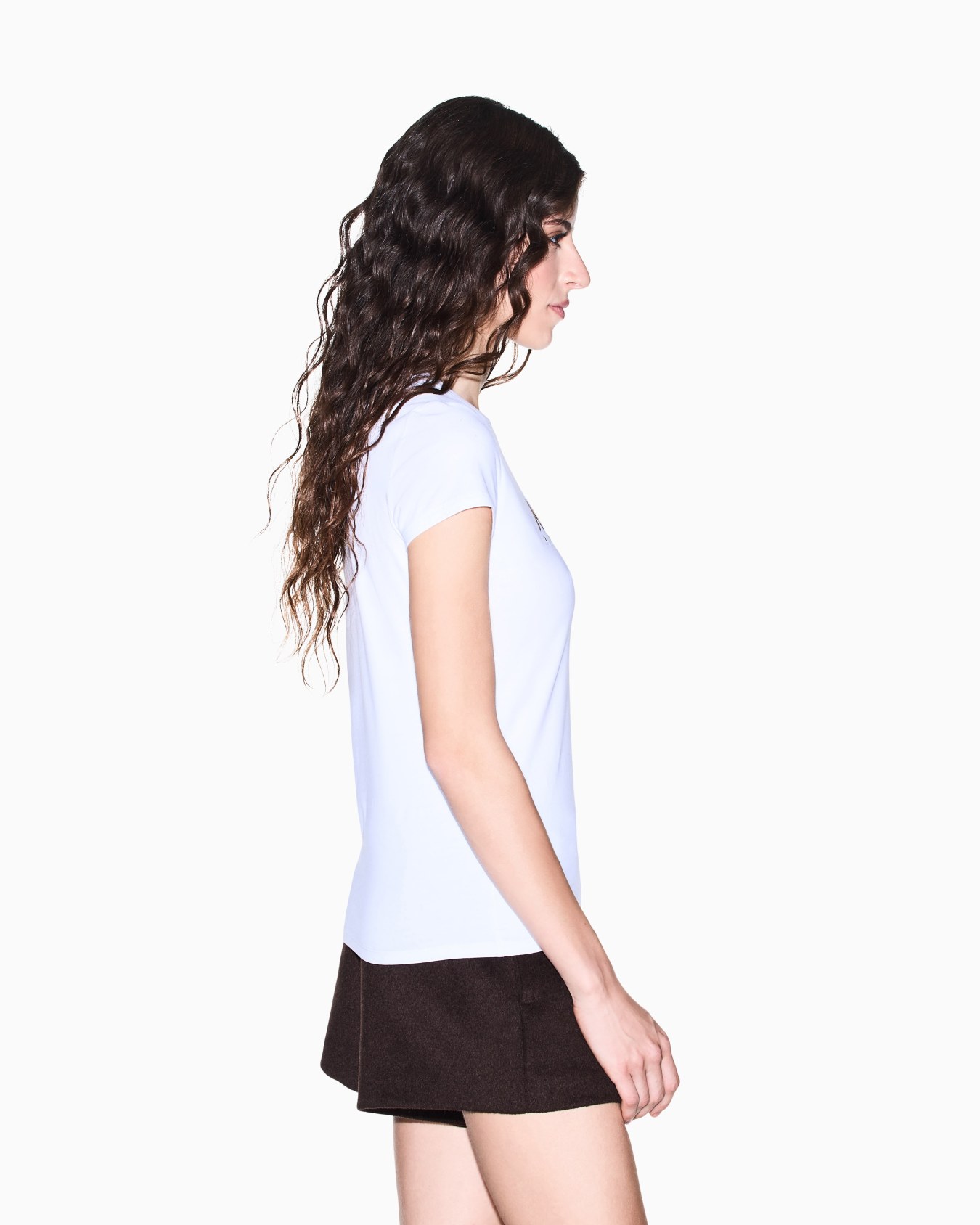 Slim Fit T-Shirt aus Bio-Baumwolljersey mit Schriftzug Folie 6